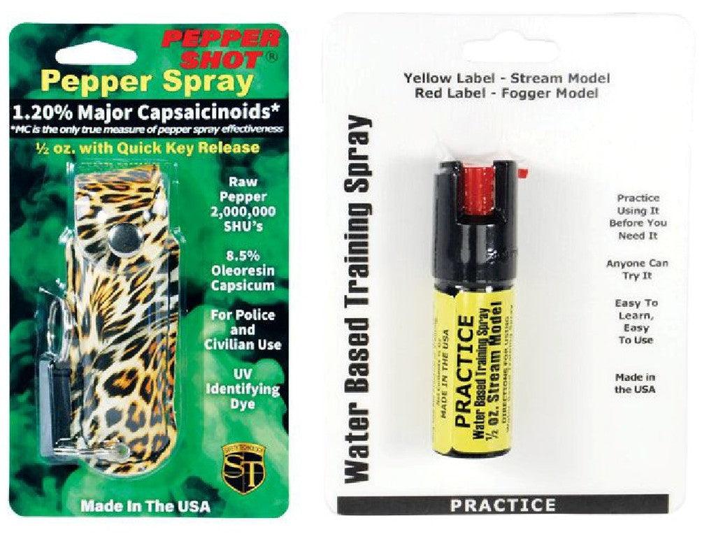 Fashion Leopard Black Orange Pepper and Practice Spray Self Defense - Tophatter Daily Deals