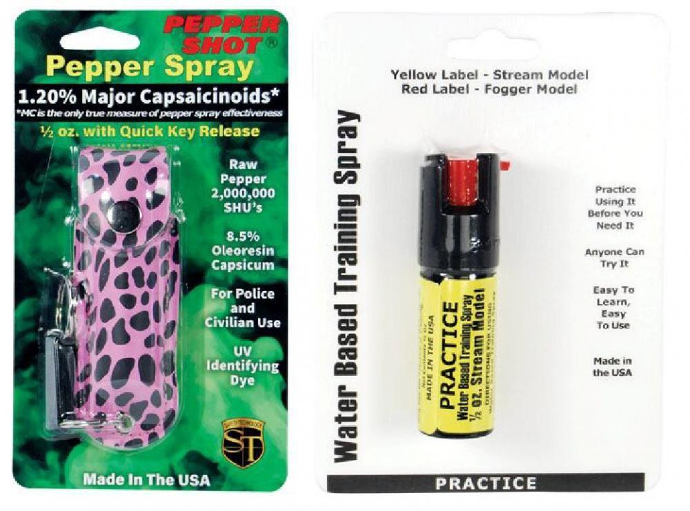 Cheetah Black-Pink Pepper and Practice Spray Self Defense - Tophatter Daily Deals