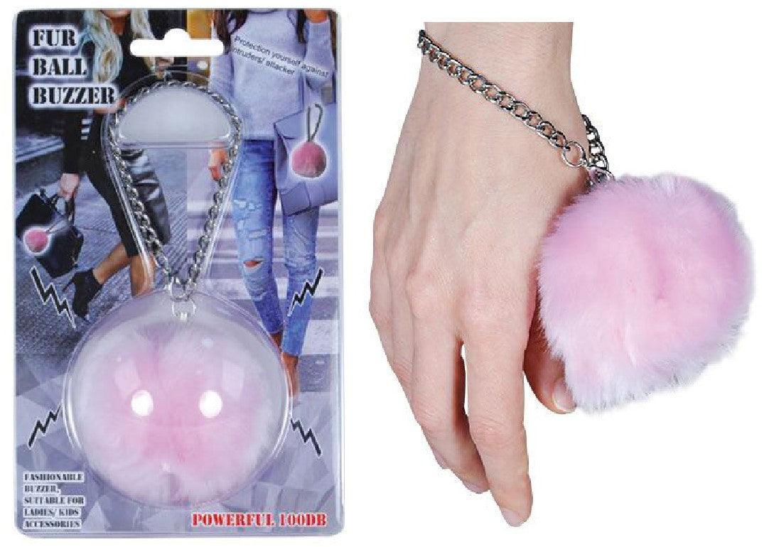 6) Fur Ball Pink Buzzer Alarm Pink Self Defense - Tophatter Daily Deals