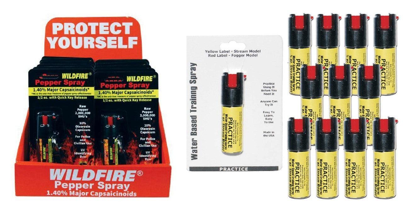 12) Wildfire Belt Clip Pepper and Inert Practice Sprays with Display Self Defense - Tophatter Daily Deals