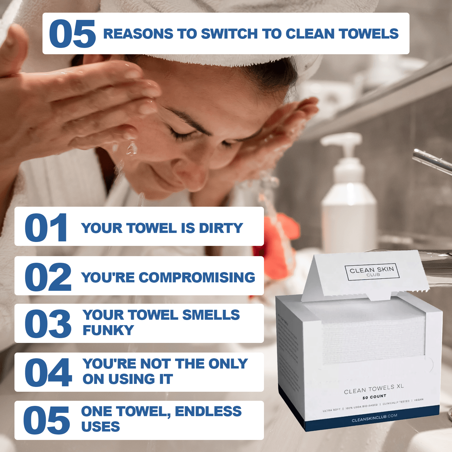 Disposable Face Towels - 100% USDA Biobased Face Towel 100pcs Makeup Towel Clothing - Tophatter Daily Deals