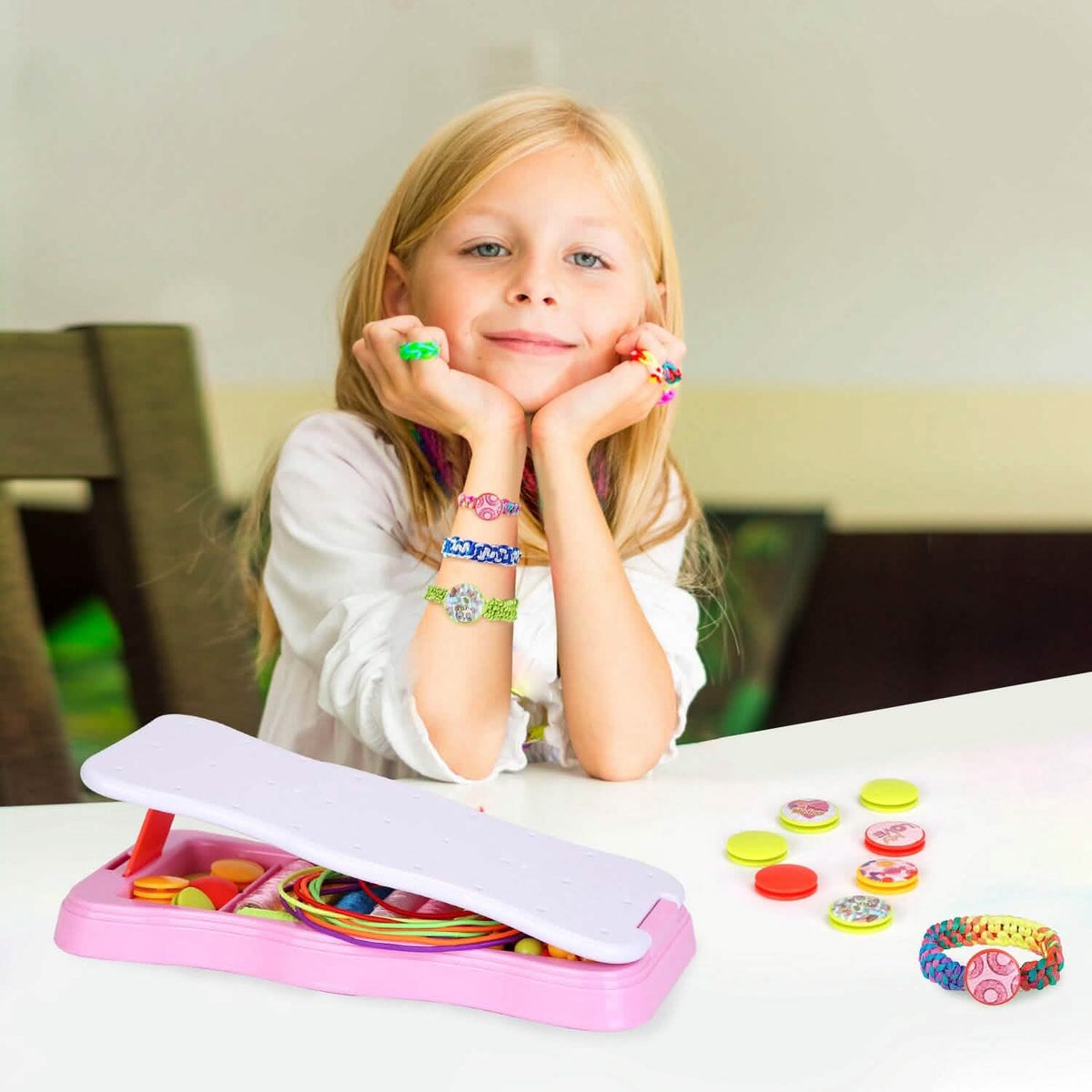 DIY Bracelet Making Kit for Kids School, Office & Art Supplies - Tophatter Daily Deals