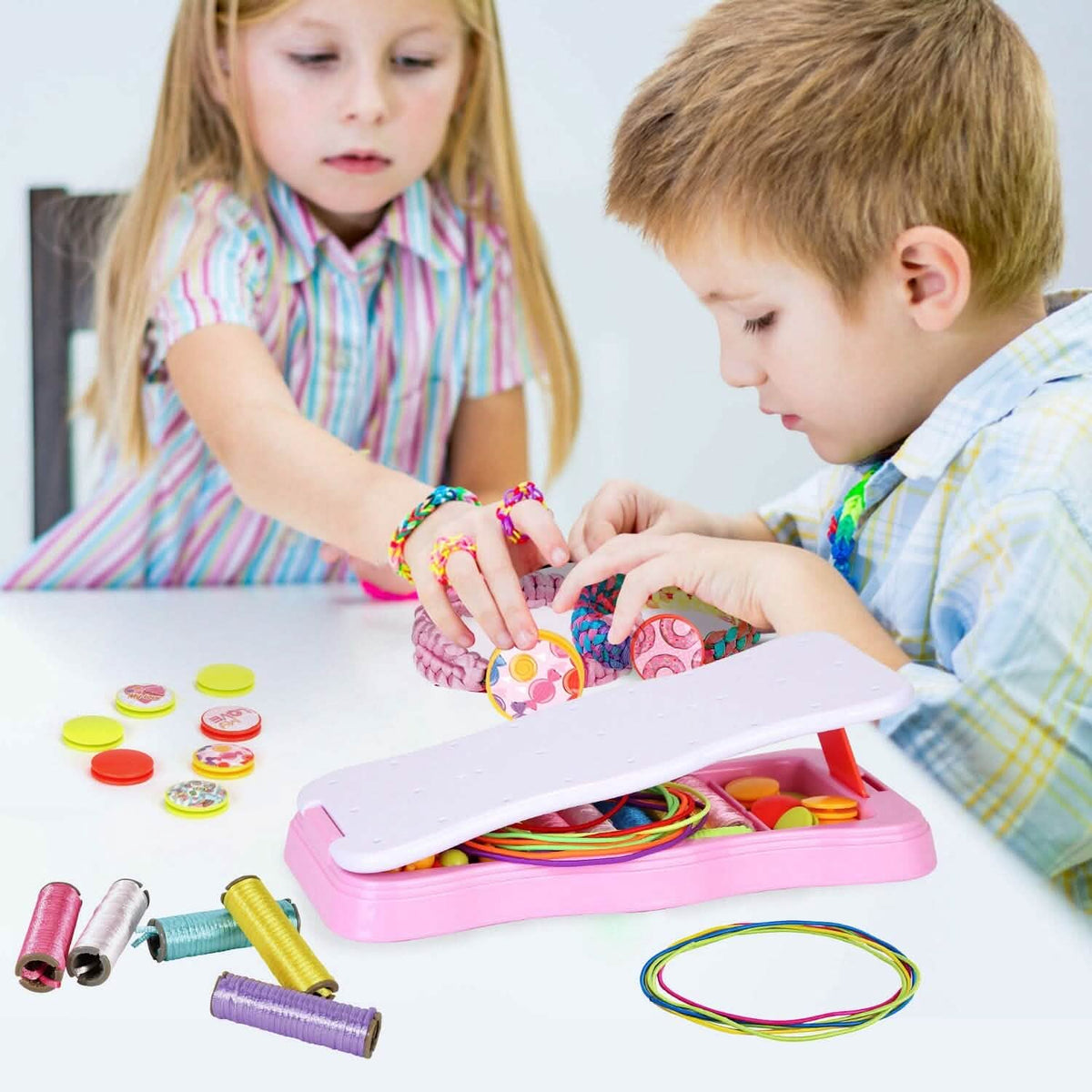 DIY Bracelet Making Kit for Kids School, Office & Art Supplies - Tophatter Daily Deals