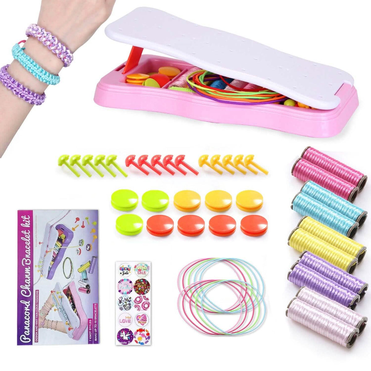 DIY Bracelet Making Kit for Kids Pink School, Office & Art Supplies - Tophatter Daily Deals