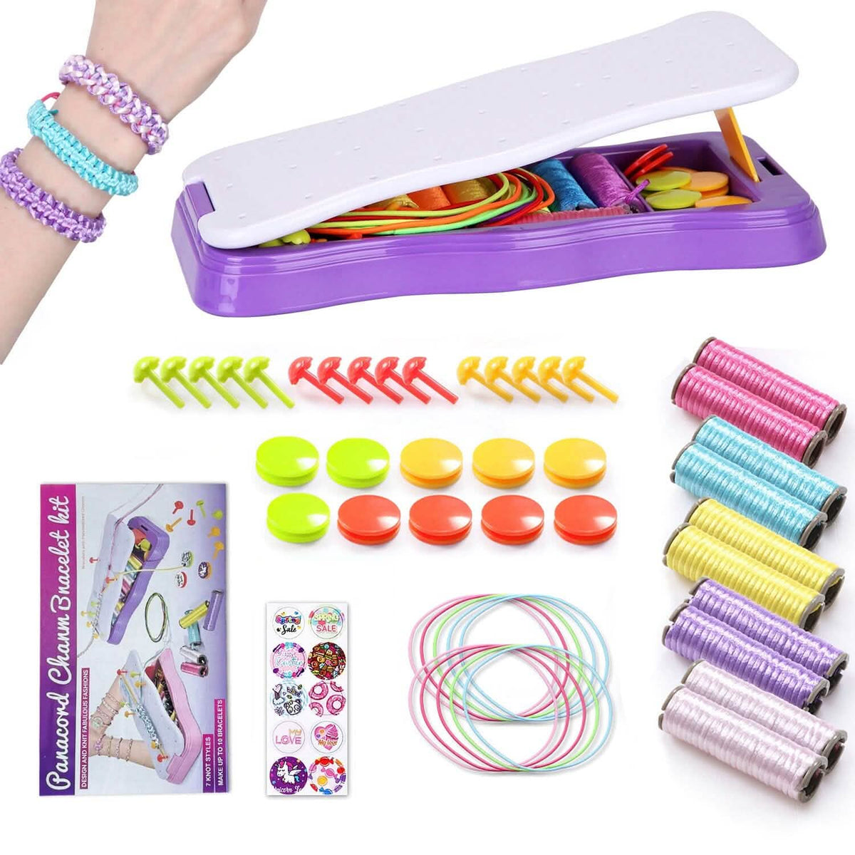 DIY Bracelet Making Kit for Kids Purple School, Office & Art Supplies - Tophatter Daily Deals