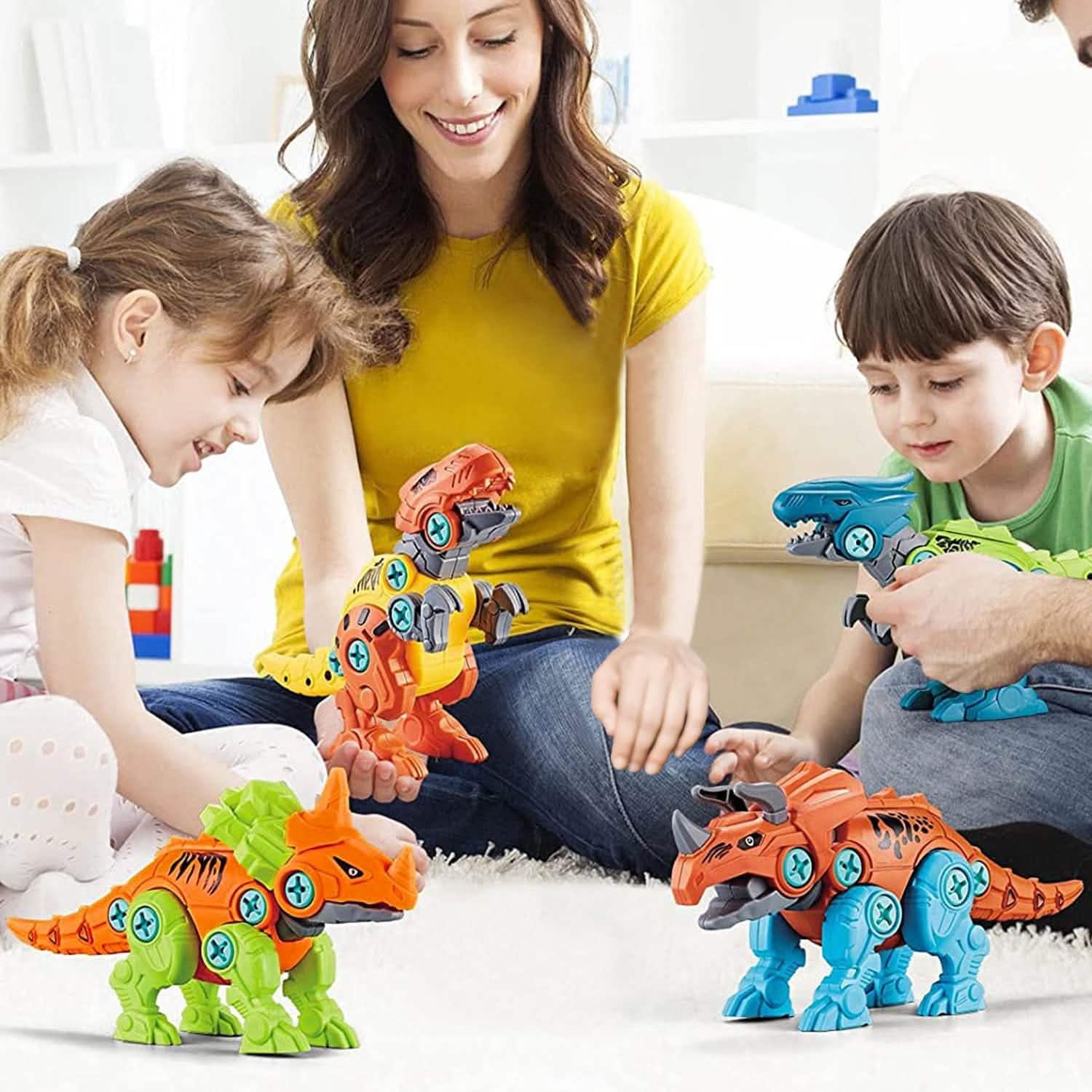 DIY Dinosaur Construction Building Block Assembly Toys with Electric Toys & Games - Tophatter Daily Deals