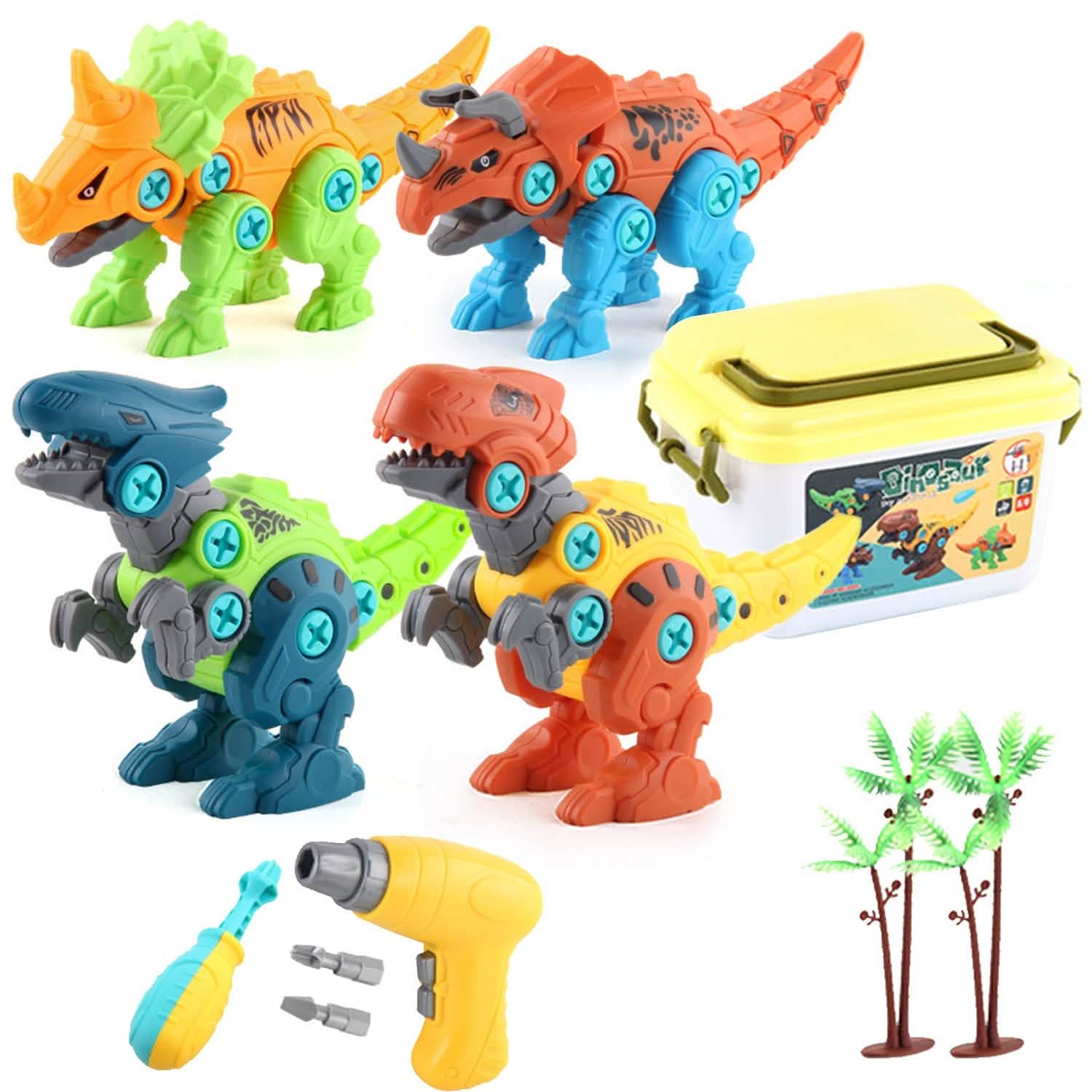DIY Dinosaur Construction Building Block Assembly Toys with Electric Toys & Games - Tophatter Daily Deals