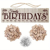 DIY Wooden Family Birthday Board Hanging Sign Pendant Birthday Furniture & Decor - Tophatter Daily Deals