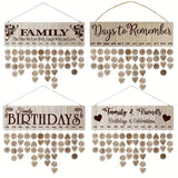 DIY Wooden Family Birthday Board Hanging Sign Pendant Furniture & Decor - Tophatter Daily Deals