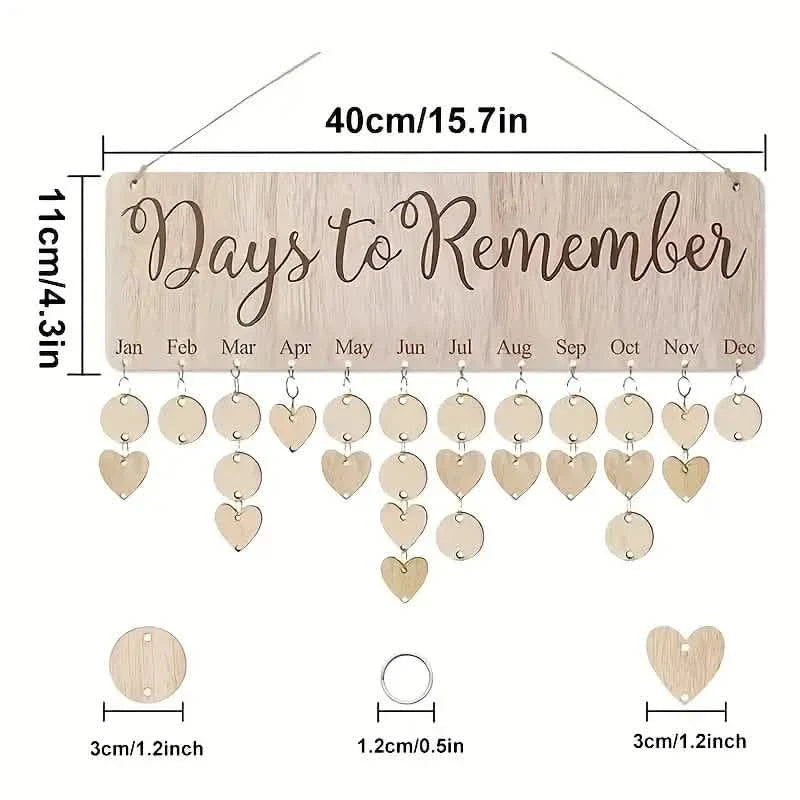 DIY Wooden Family Birthday Board Hanging Sign Pendant Furniture & Decor - Tophatter Daily Deals