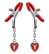Charmed Heart Padlock Nipple Clamps with Adjustable Screw Grip > Sex Toys > Nipple Clamps - Tophatter Daily Deals