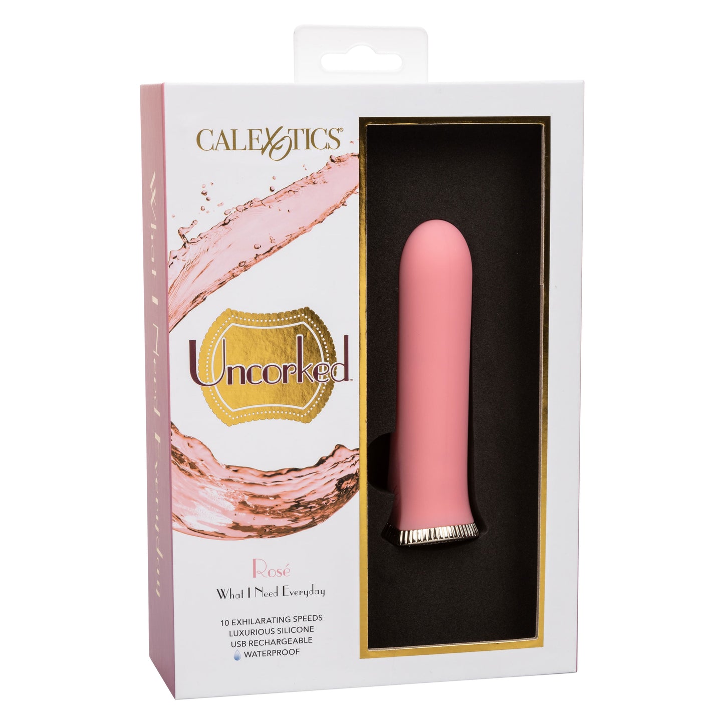 Uncorked Rosé Mini Silicone Vibrator 3 Inch Pink Massager with 10 Speeds > Vibrators > Standard Vibrators - Tophatter Daily Deals