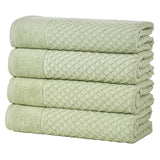 Cotton Diamond Waffle Weave Bath Towel Set - Grayson Collection Bath Towel (Pack of 4) Pale Green Bath - Tophatter Daily Deals