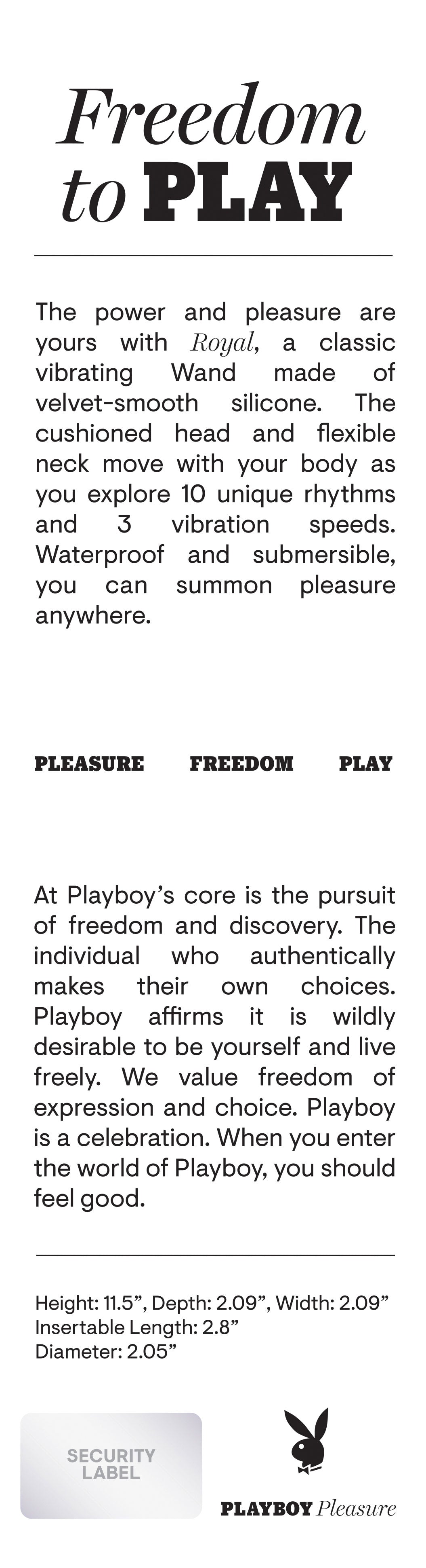Playboy Pleasure ROYAL Velvet Silicone Wand Vibrator > Sex Toys > Massage Wands - Tophatter Daily Deals