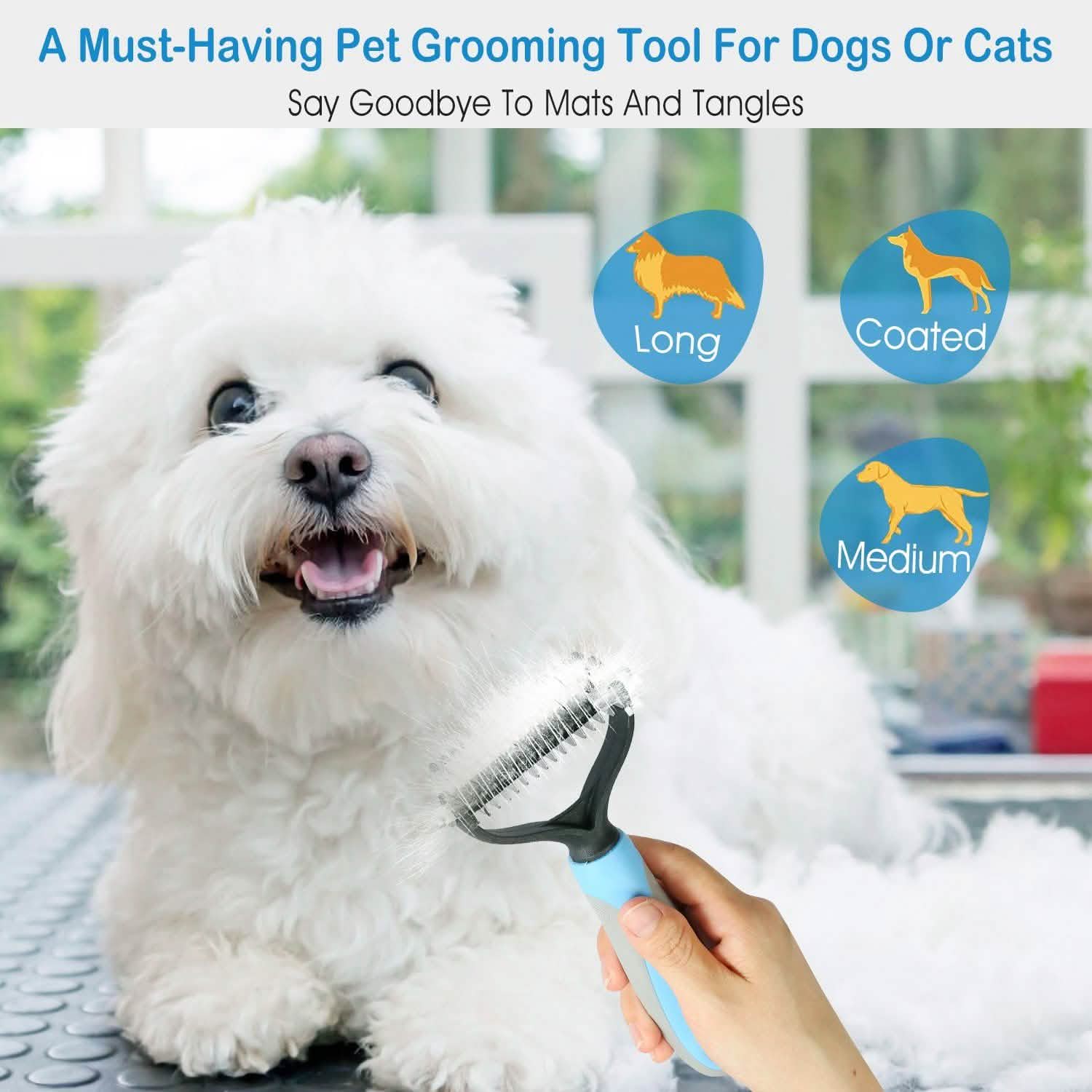 Dog and Cats 2 Sided Grooming Rakes Pet Supplies - Tophatter Daily Deals