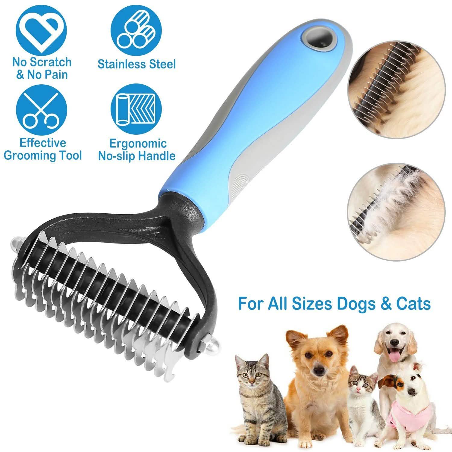 Dog and Cats 2 Sided Grooming Rakes Pet Supplies - Tophatter Daily Deals