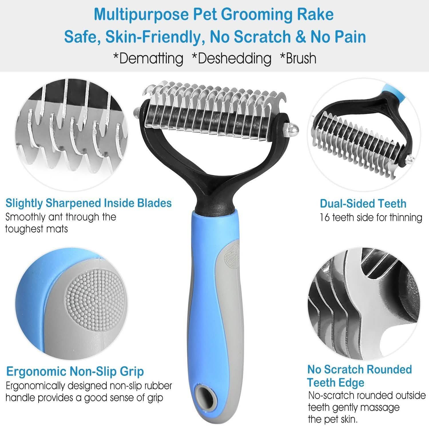 Dog and Cats 2 Sided Grooming Rakes Pet Supplies - Tophatter Daily Deals