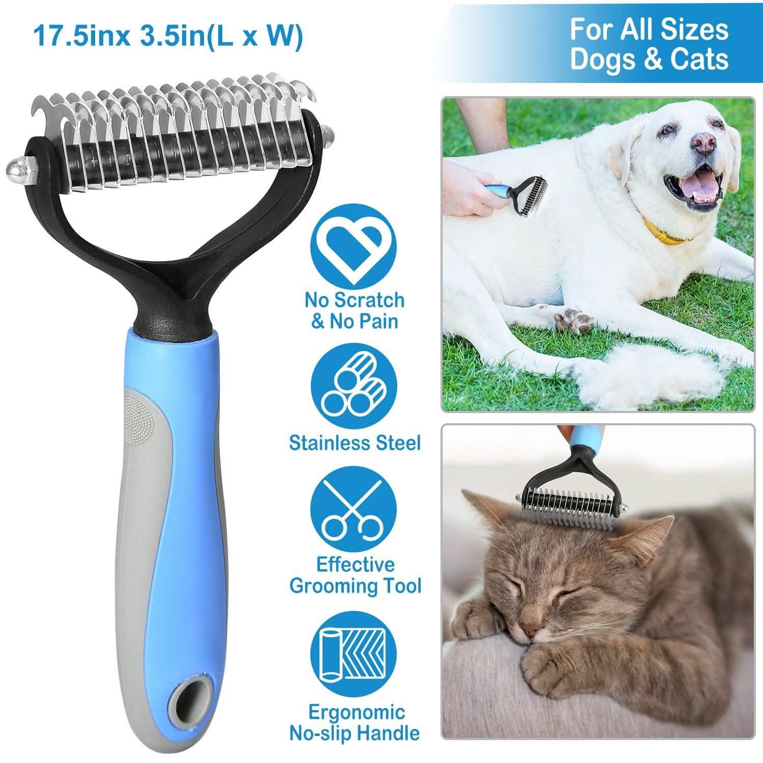 Dog and Cats 2 Sided Grooming Rakes Pet Supplies - Tophatter Daily Deals