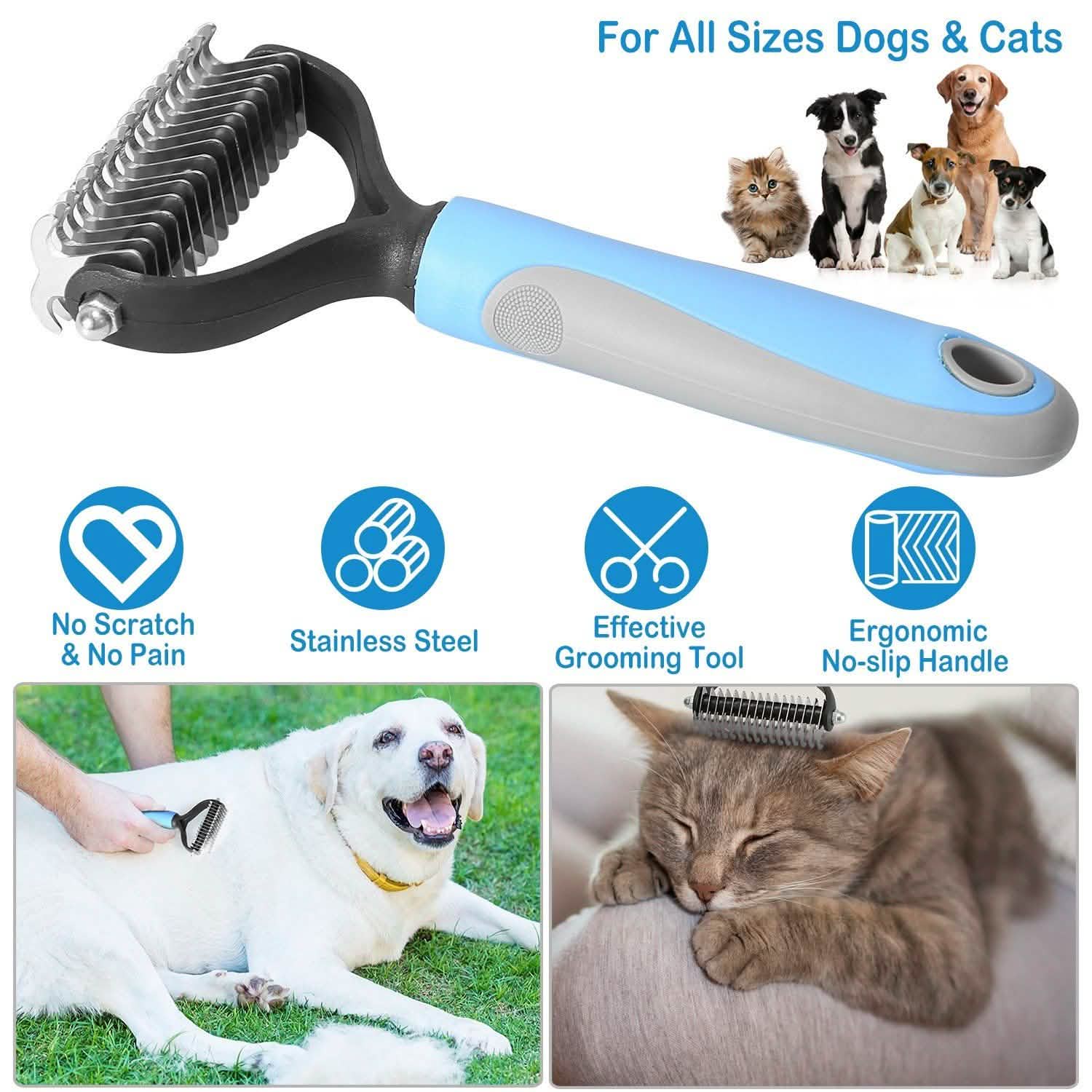 Dog and Cats 2 Sided Grooming Rakes Pet Supplies - Tophatter Daily Deals