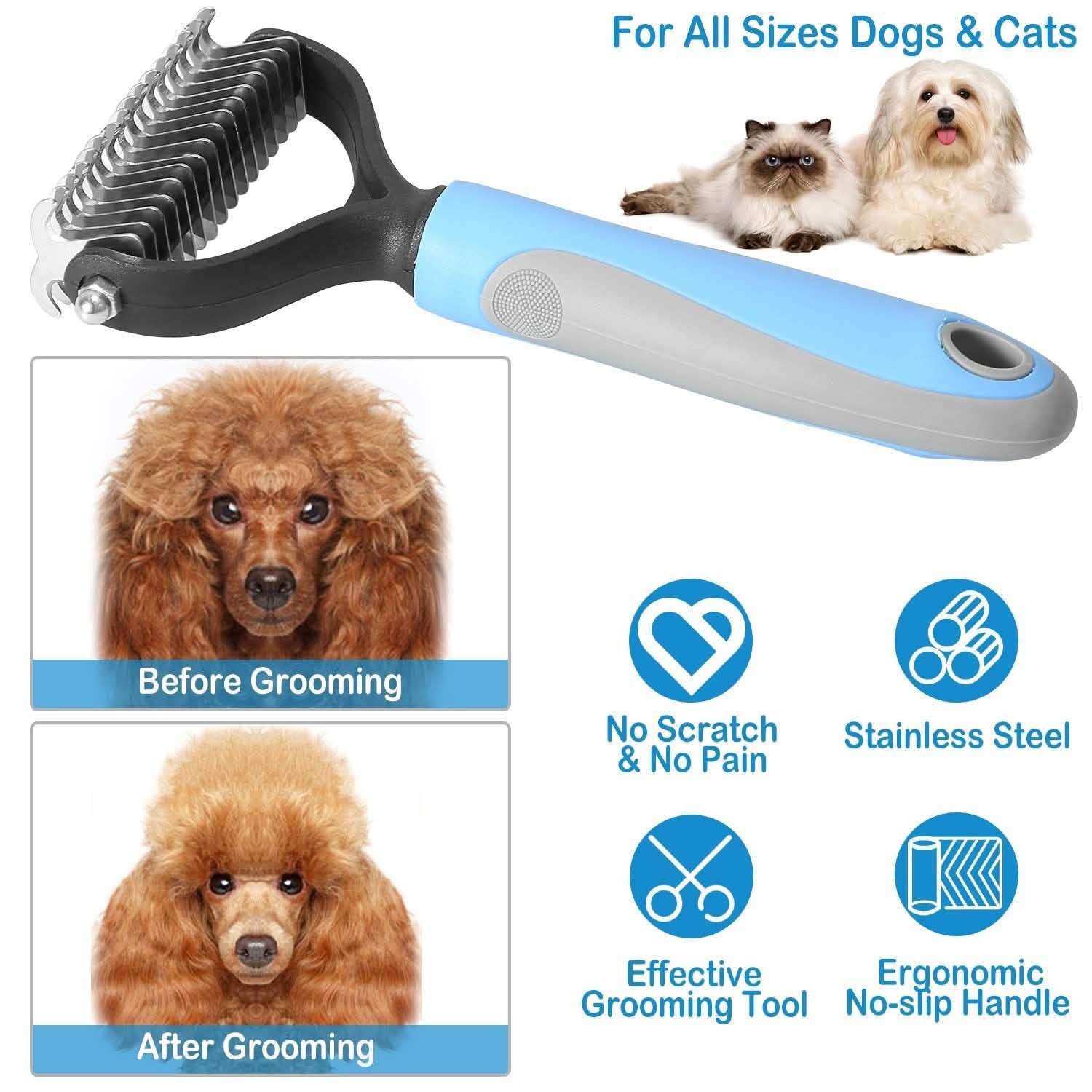 Dog and Cats 2 Sided Grooming Rakes Pet Supplies - Tophatter Daily Deals