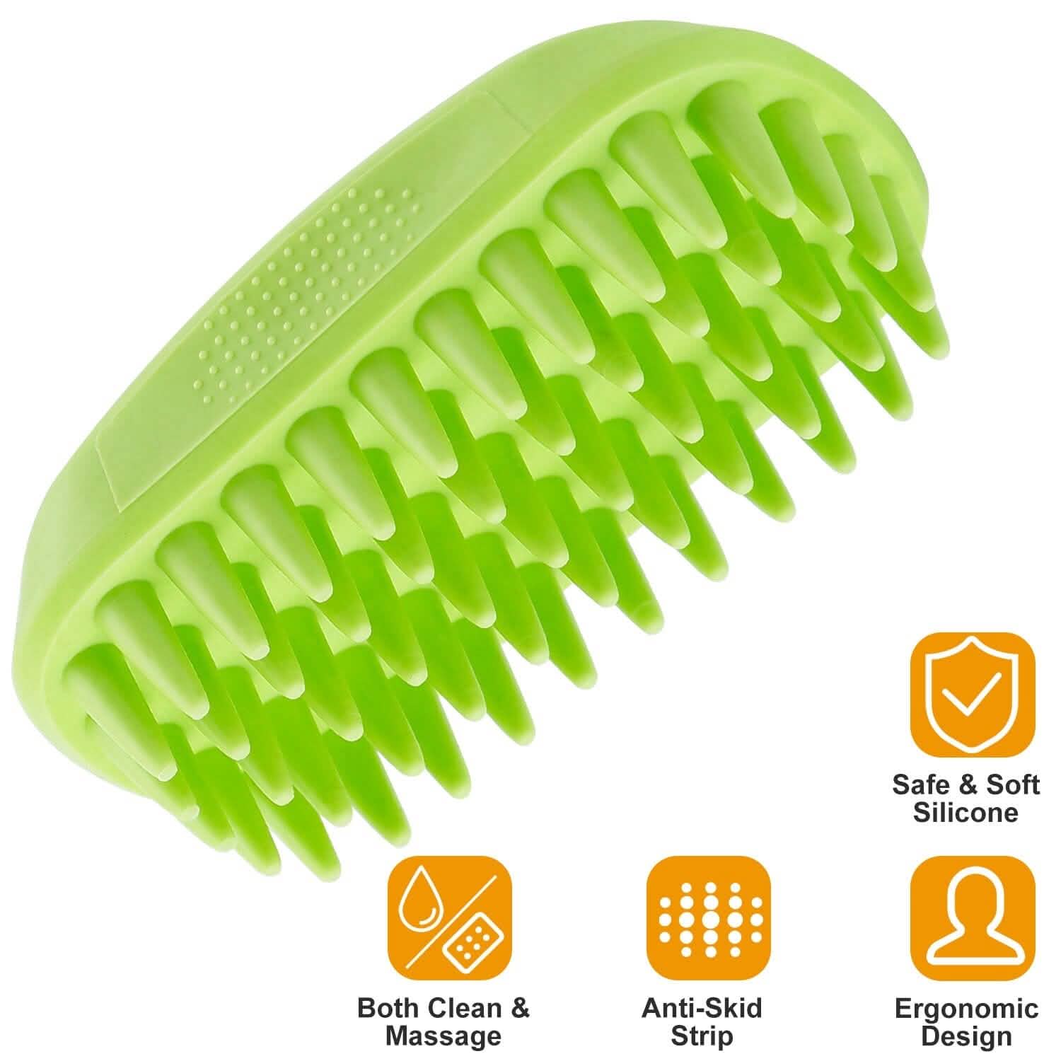Dog Bath Brush Anti-Skid Pet Grooming Shower Silicone Massage Comb Pet Supplies - Tophatter Daily Deals