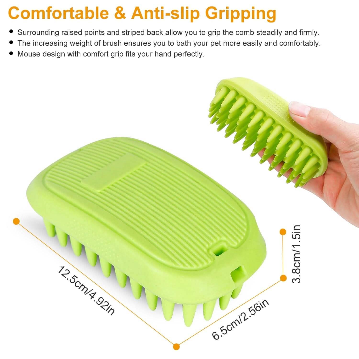 Dog Bath Brush Anti-Skid Pet Grooming Shower Silicone Massage Comb Pet Supplies - Tophatter Daily Deals
