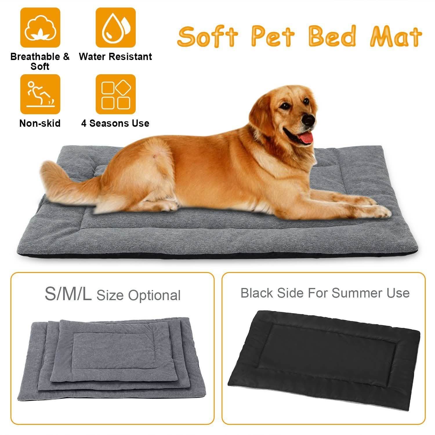 Dog Bed Mat Comfortable Fleece Reversible Pad Pet Supplies - Tophatter Daily Deals