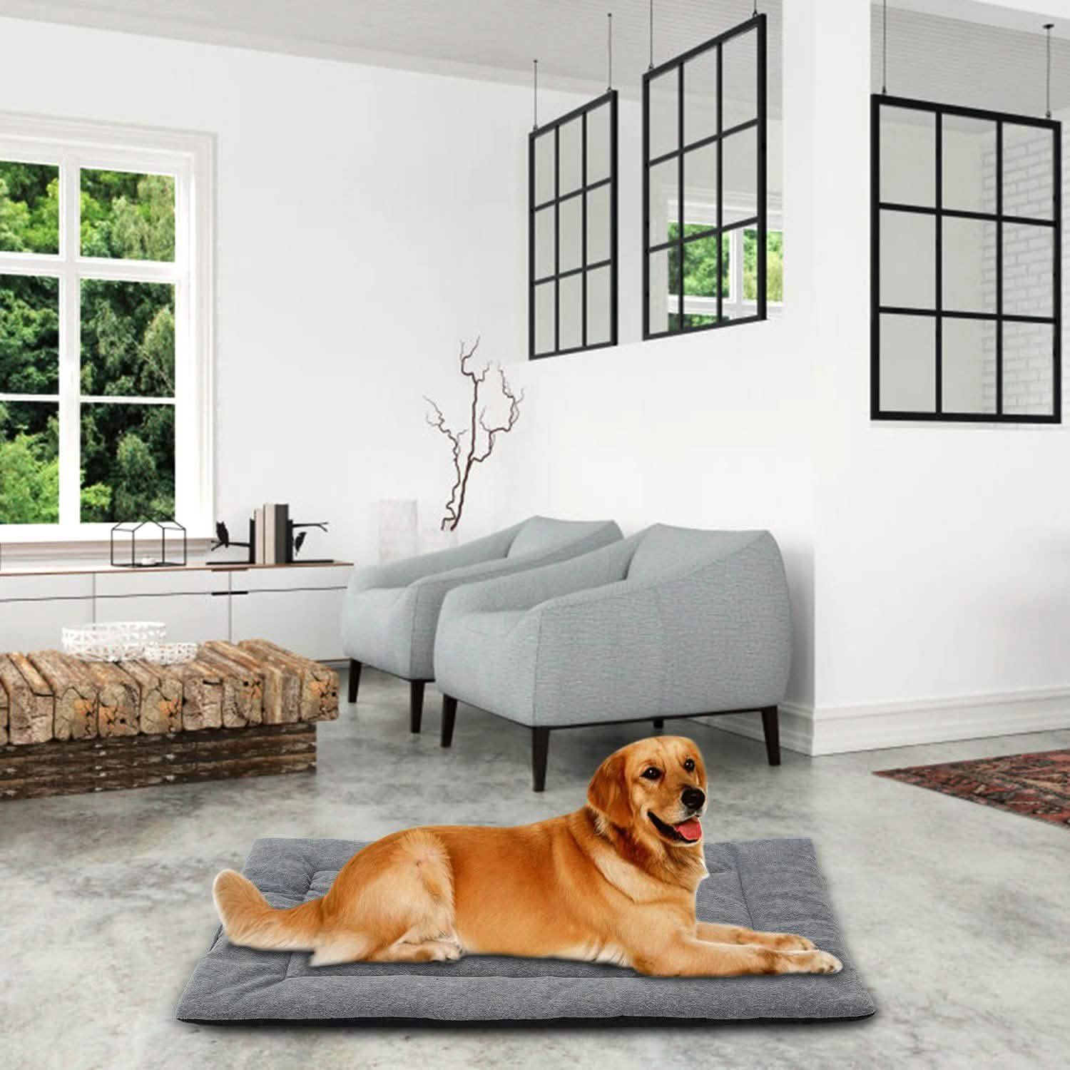Dog Bed Mat Comfortable Fleece Reversible Pad Pet Supplies - Tophatter Daily Deals