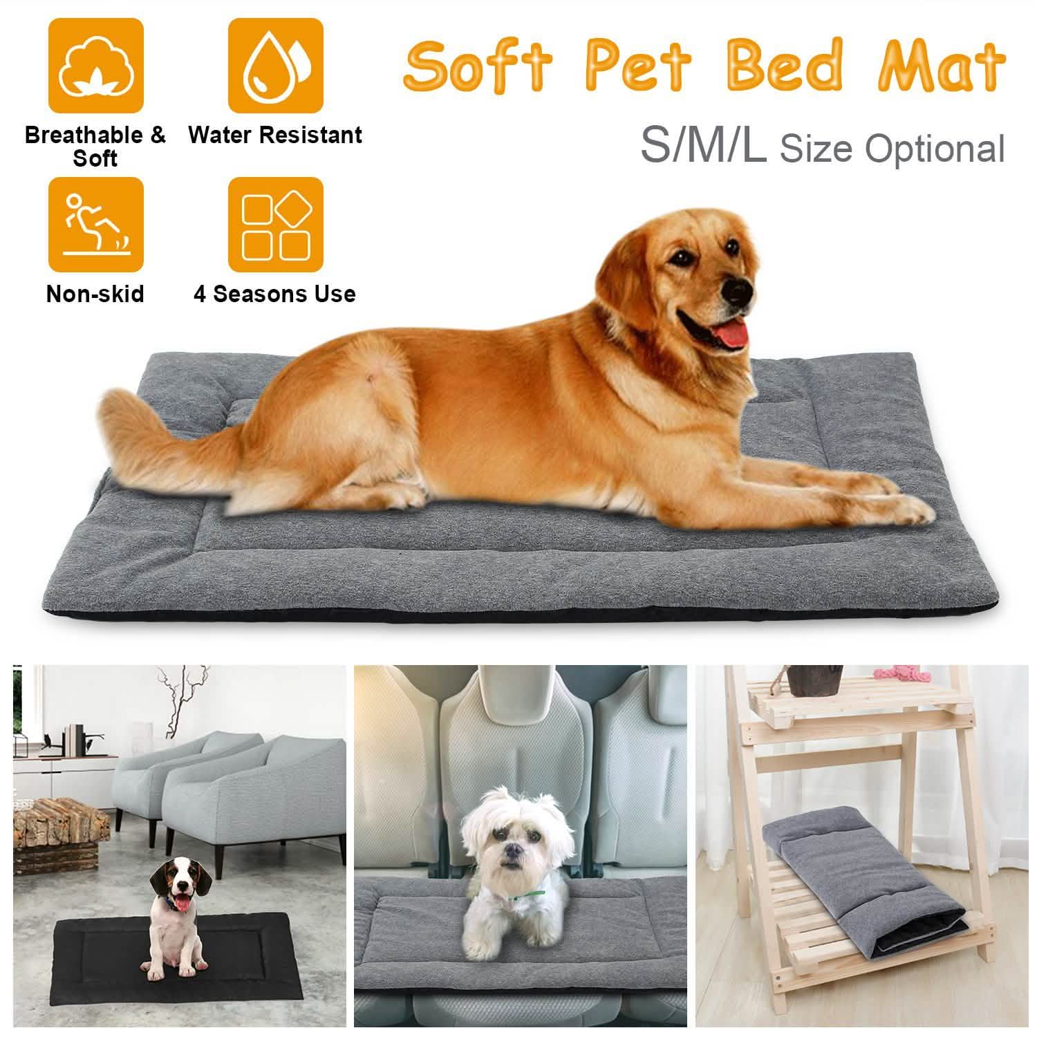 Dog Bed Mat Comfortable Fleece Reversible Pad Pet Supplies - Tophatter Daily Deals