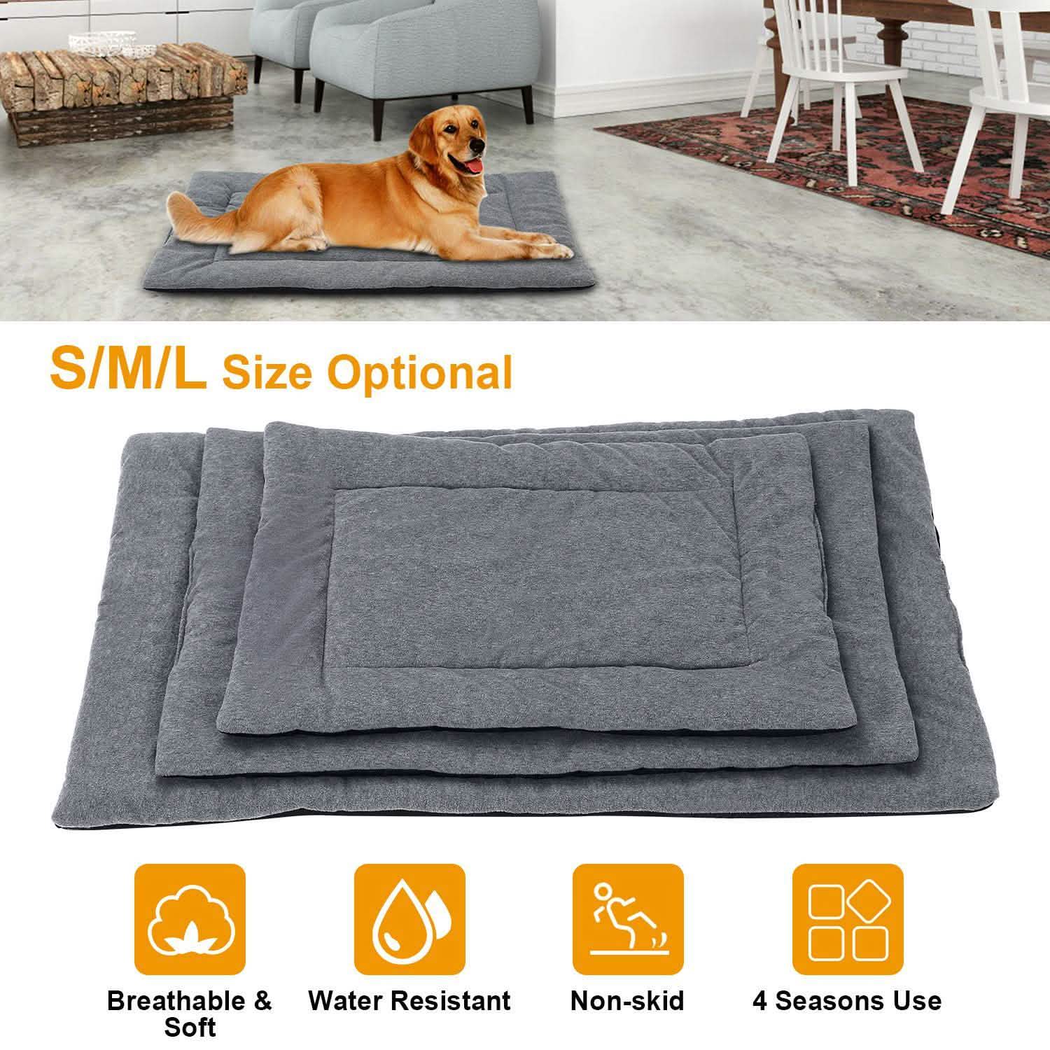 Dog Bed Mat Comfortable Fleece Reversible Pad Pet Supplies - Tophatter Daily Deals
