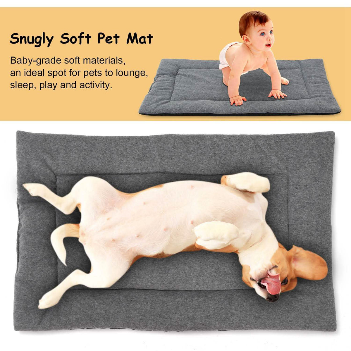 Dog Bed Mat Comfortable Fleece Reversible Pad Pet Supplies - Tophatter Daily Deals
