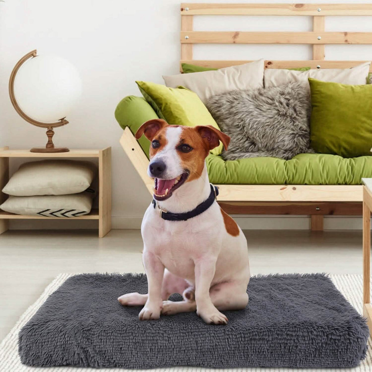 Dog Bed Soft Plush Cushion Cozy Warm Pet Crate Mat Dog Carpet Pet Supplies - Tophatter Daily Deals