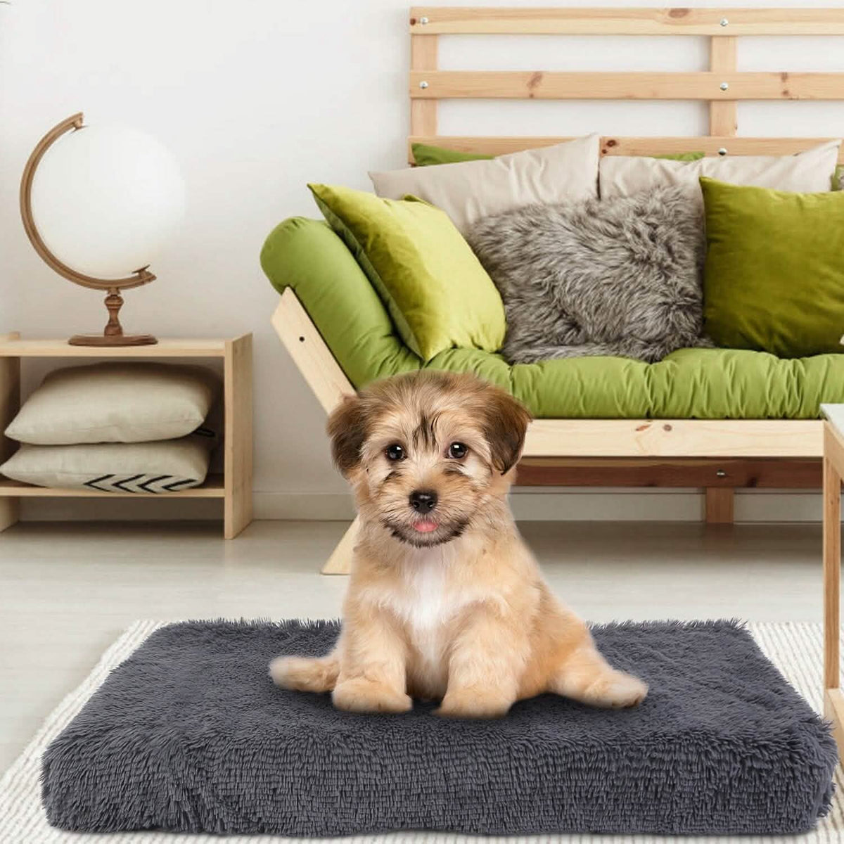 Dog Bed Soft Plush Cushion Cozy Warm Pet Crate Mat Dog Carpet Pet Supplies - Tophatter Daily Deals