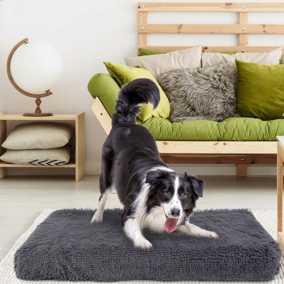 Dog Bed Soft Plush Cushion Cozy Warm Pet Crate Mat Dog Carpet Pet Supplies - Tophatter Daily Deals