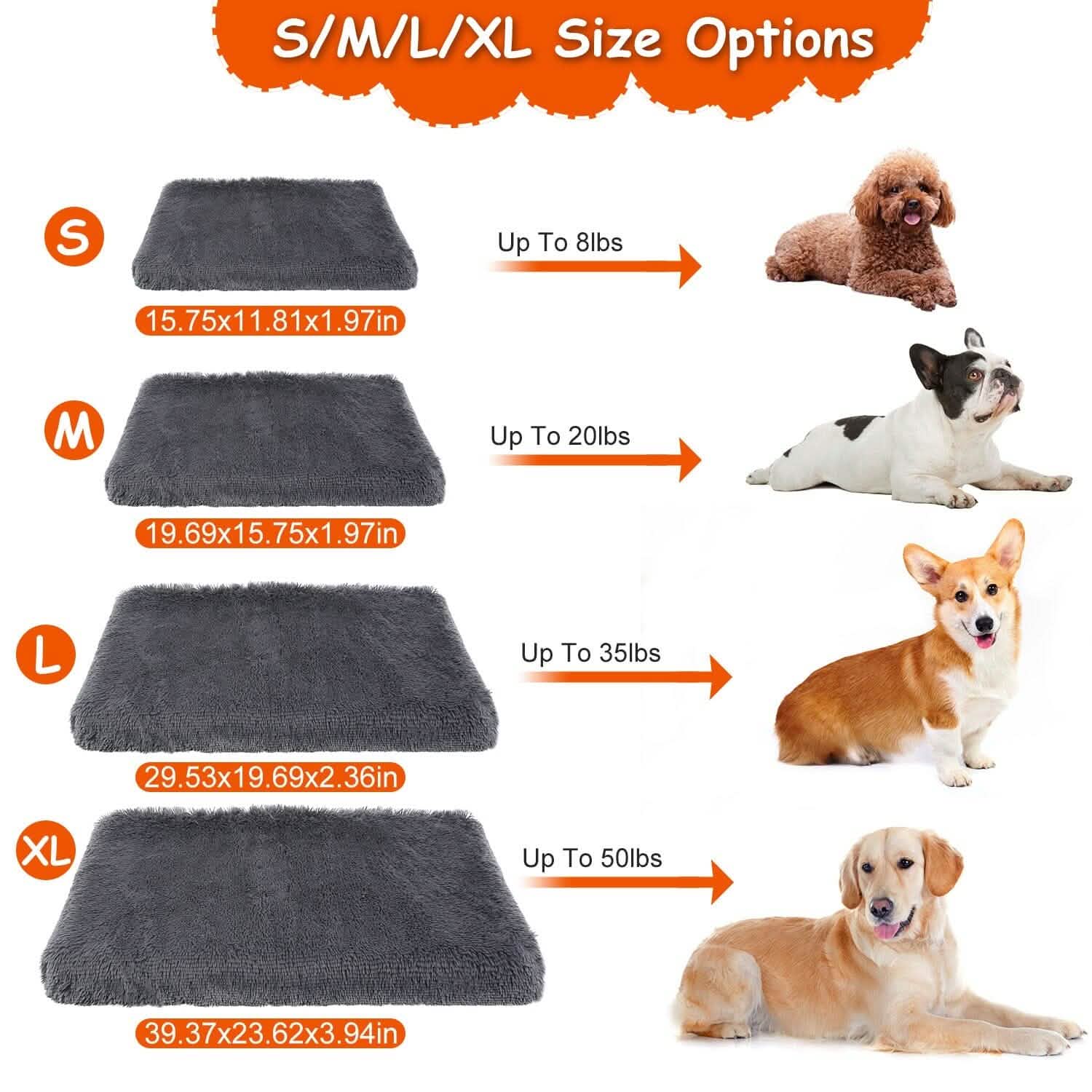 Dog Bed Soft Plush Cushion Cozy Warm Pet Crate Mat Dog Carpet Pet Supplies - Tophatter Daily Deals