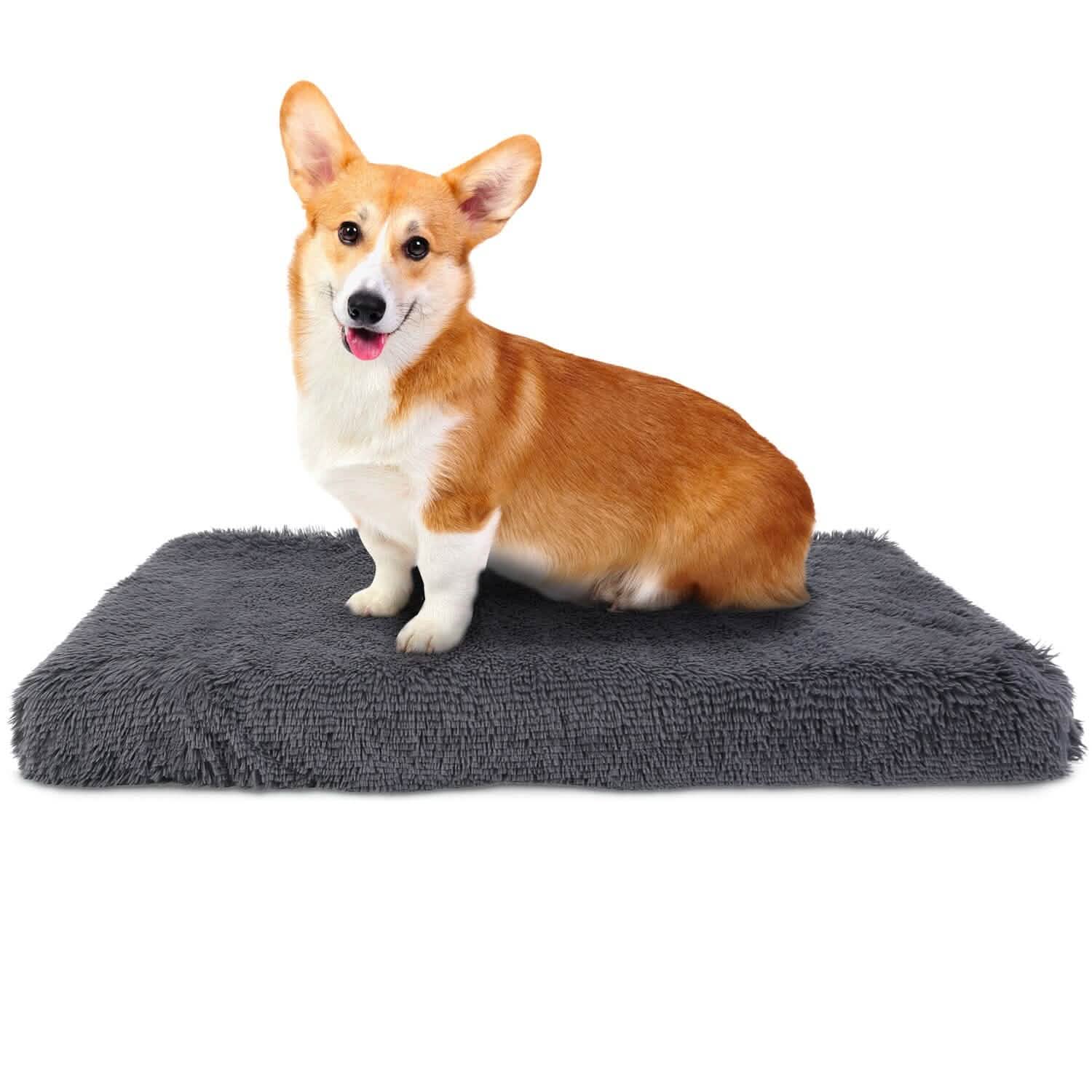 Dog Bed Soft Plush Cushion Cozy Warm Pet Crate Mat Dog Carpet L Pet Supplies - Tophatter Daily Deals