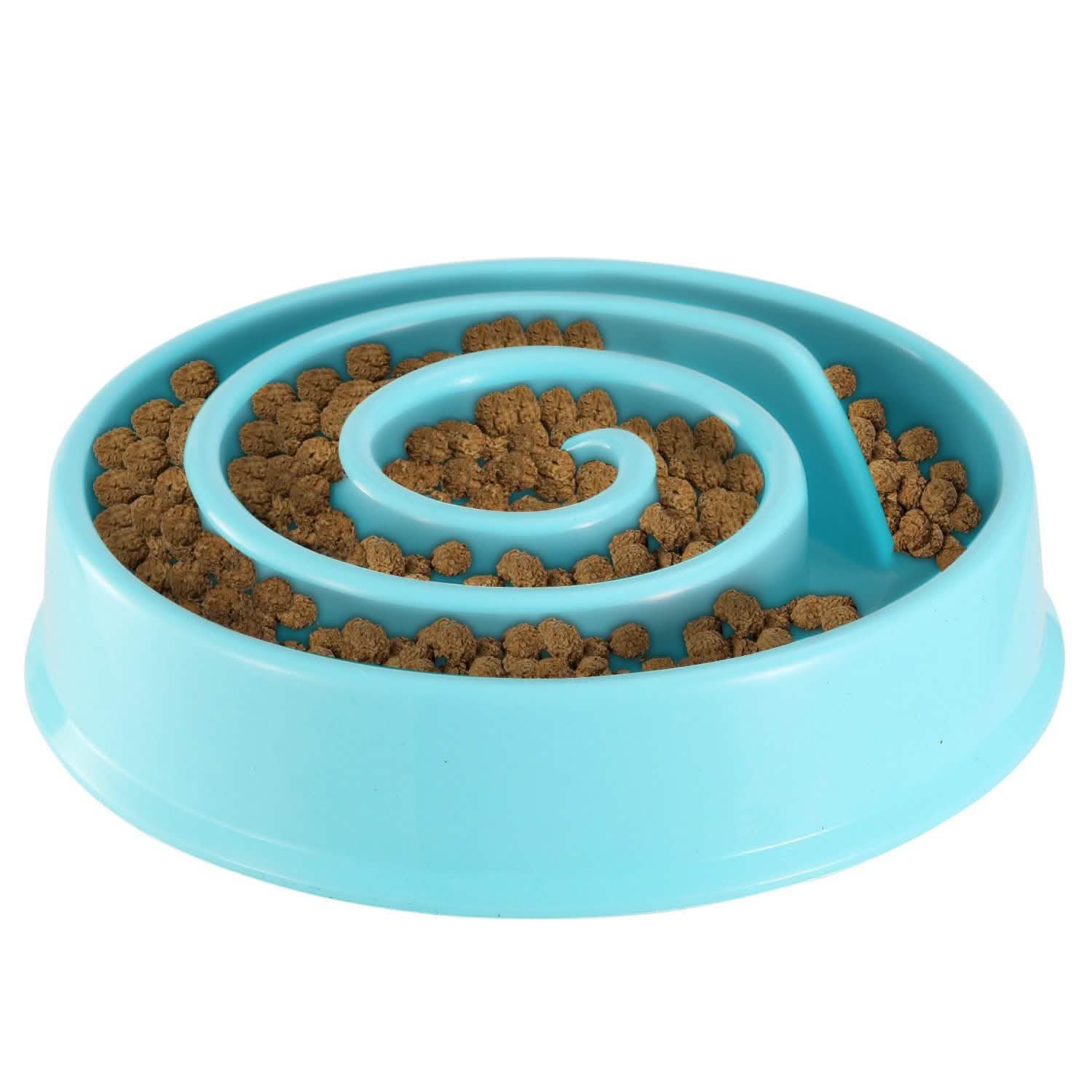 Dog Cat Slow Feeder Bowl Blue Pet Supplies - Tophatter Daily Deals