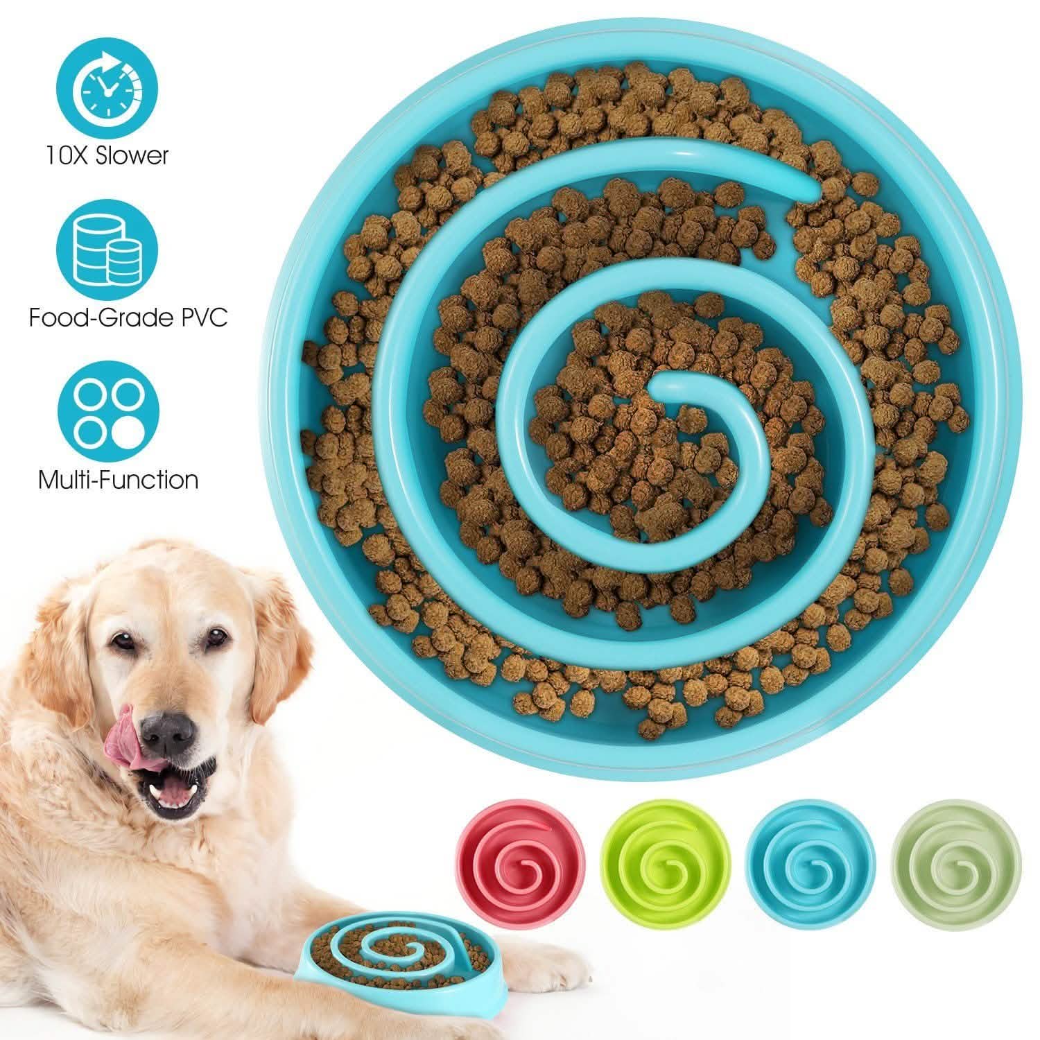 Dog Cat Slow Feeder Bowl Pet Supplies - Tophatter Daily Deals