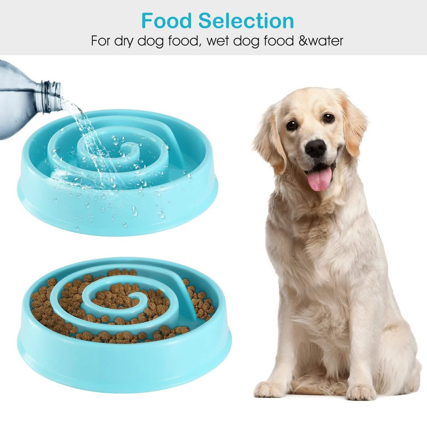 Dog Cat Slow Feeder Bowl Pet Supplies - Tophatter Daily Deals