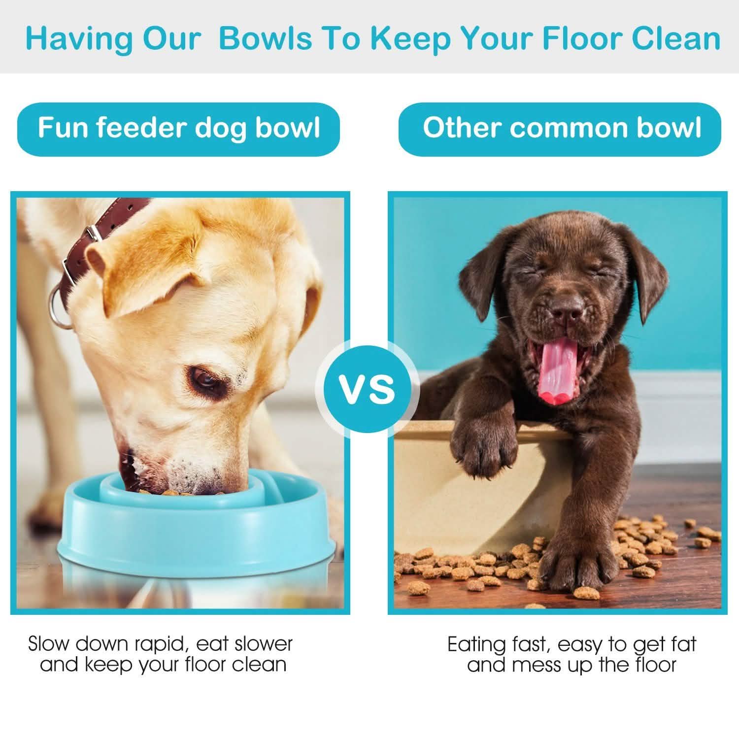 Dog Cat Slow Feeder Bowl Pet Supplies - Tophatter Daily Deals