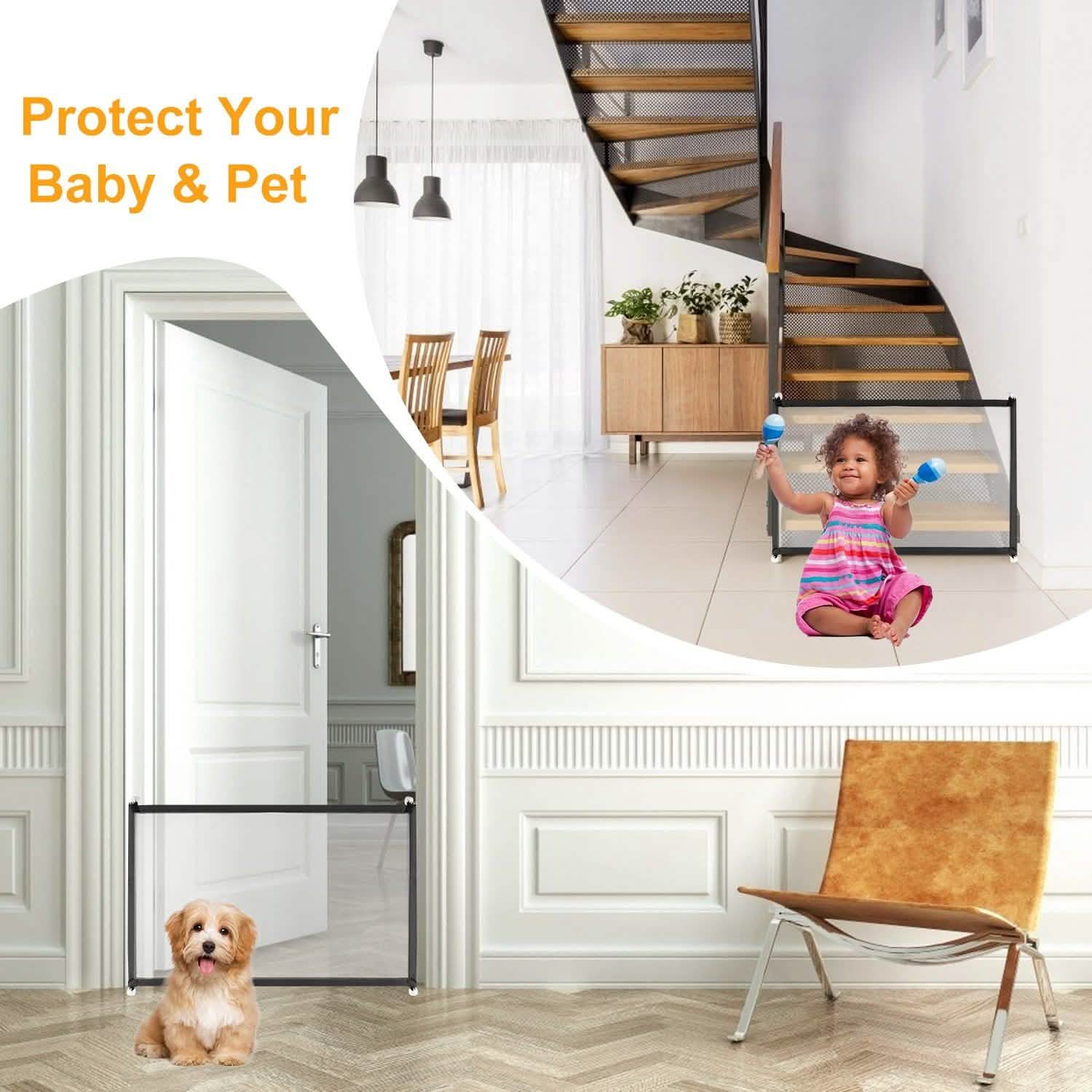 Dog Gate Pet Baby Safety Guard Pet Supplies - Tophatter Daily Deals