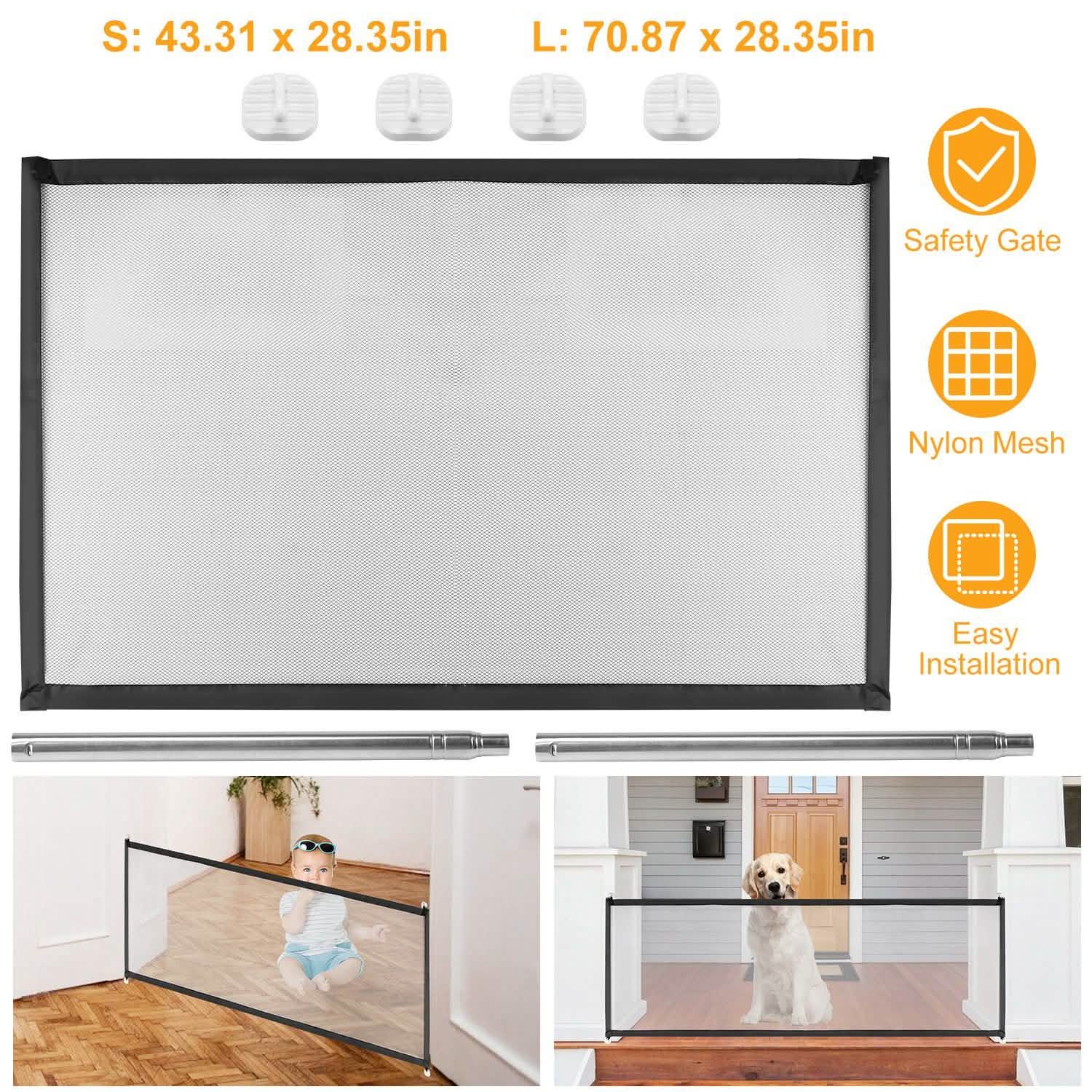 Dog Gate Pet Baby Safety Guard Pet Supplies - Tophatter Daily Deals