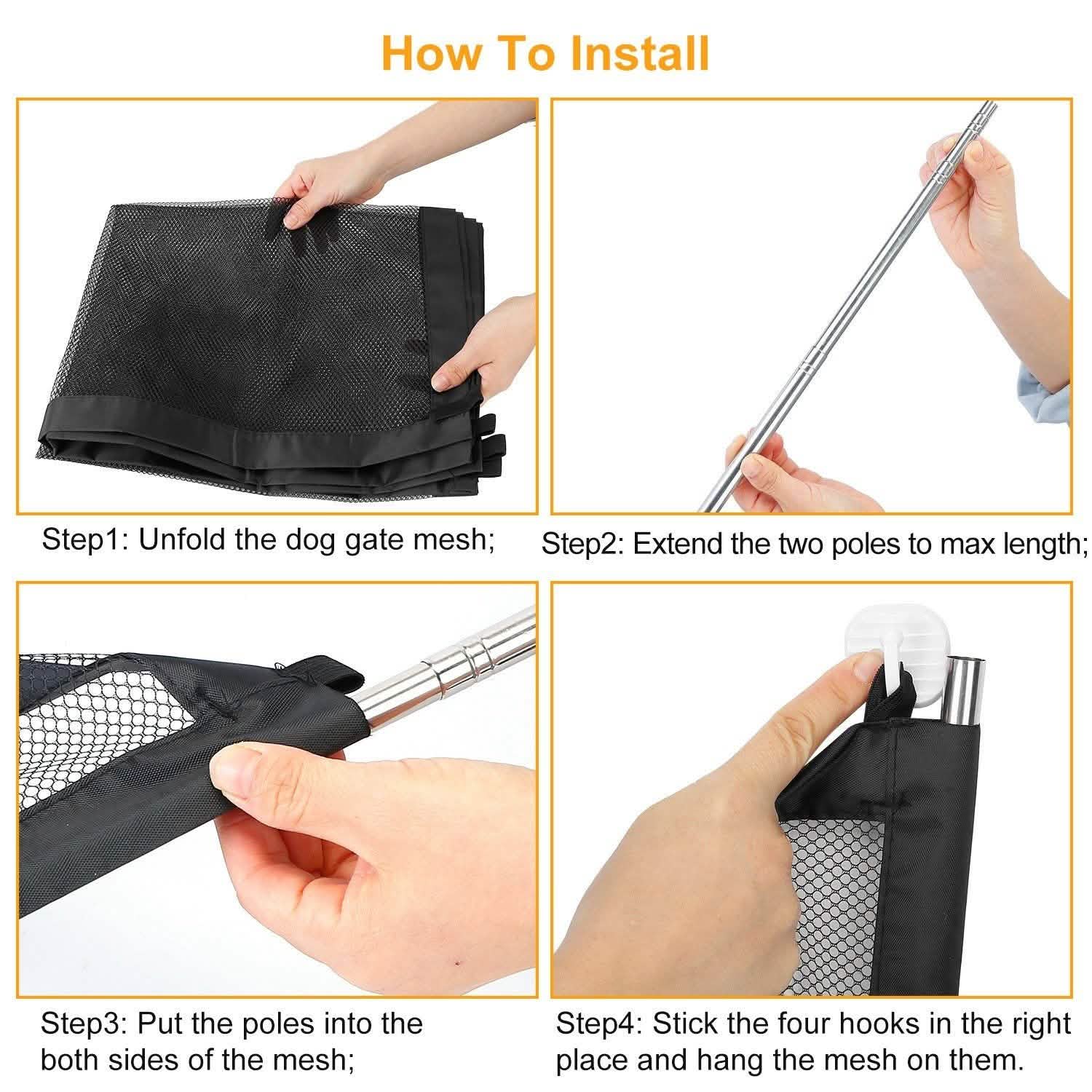 Dog Gate Pet Baby Safety Guard Pet Supplies - Tophatter Daily Deals