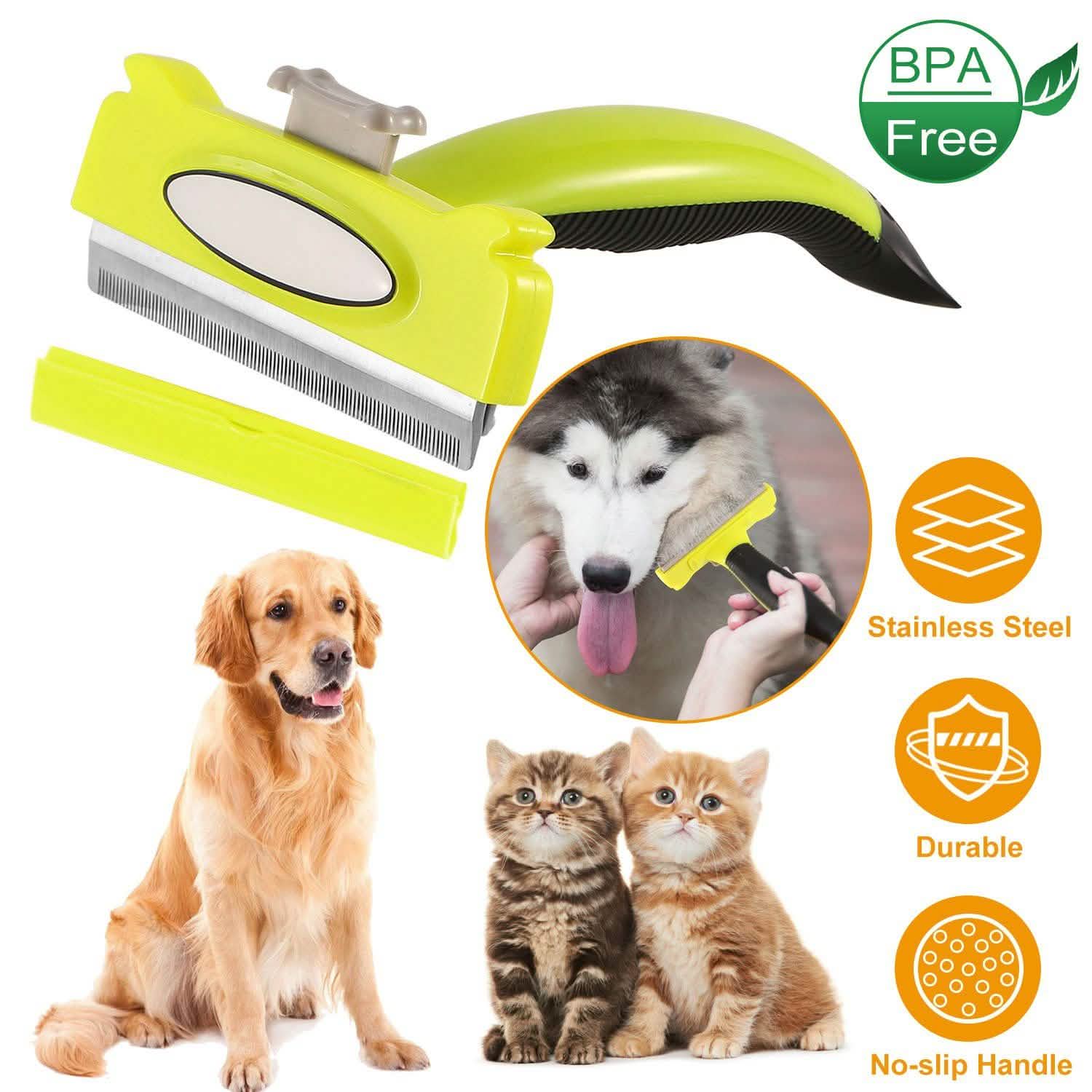 Dog Grooming Brush Comb Pet Hair Remover Pet Supplies - Tophatter Daily Deals