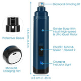 Dog Nail Grinder 2 Speeds Quiet USB Rechargeable Pet Supplies - Tophatter Daily Deals