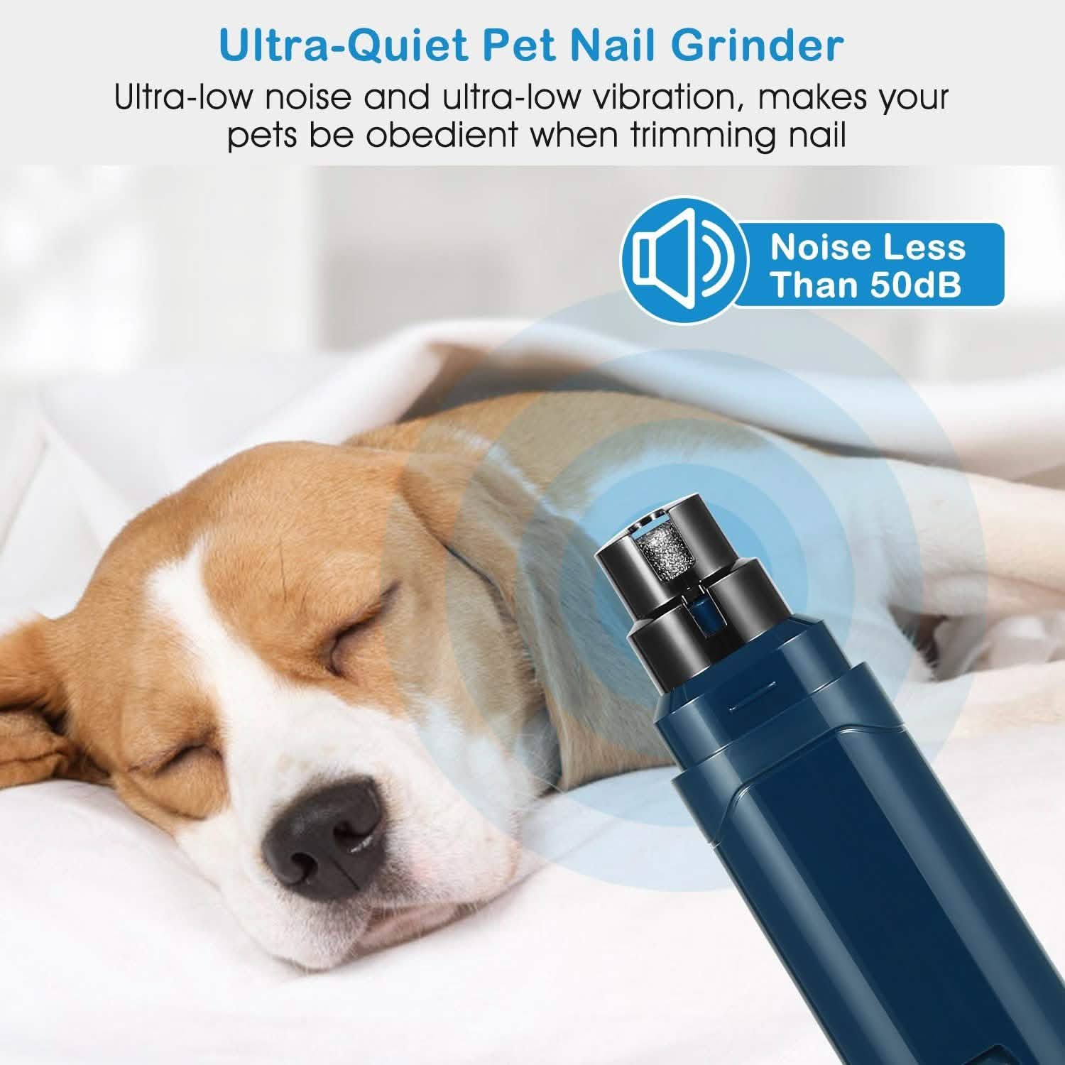 Dog Nail Grinder 2 Speeds Quiet USB Rechargeable Pet Supplies - Tophatter Daily Deals