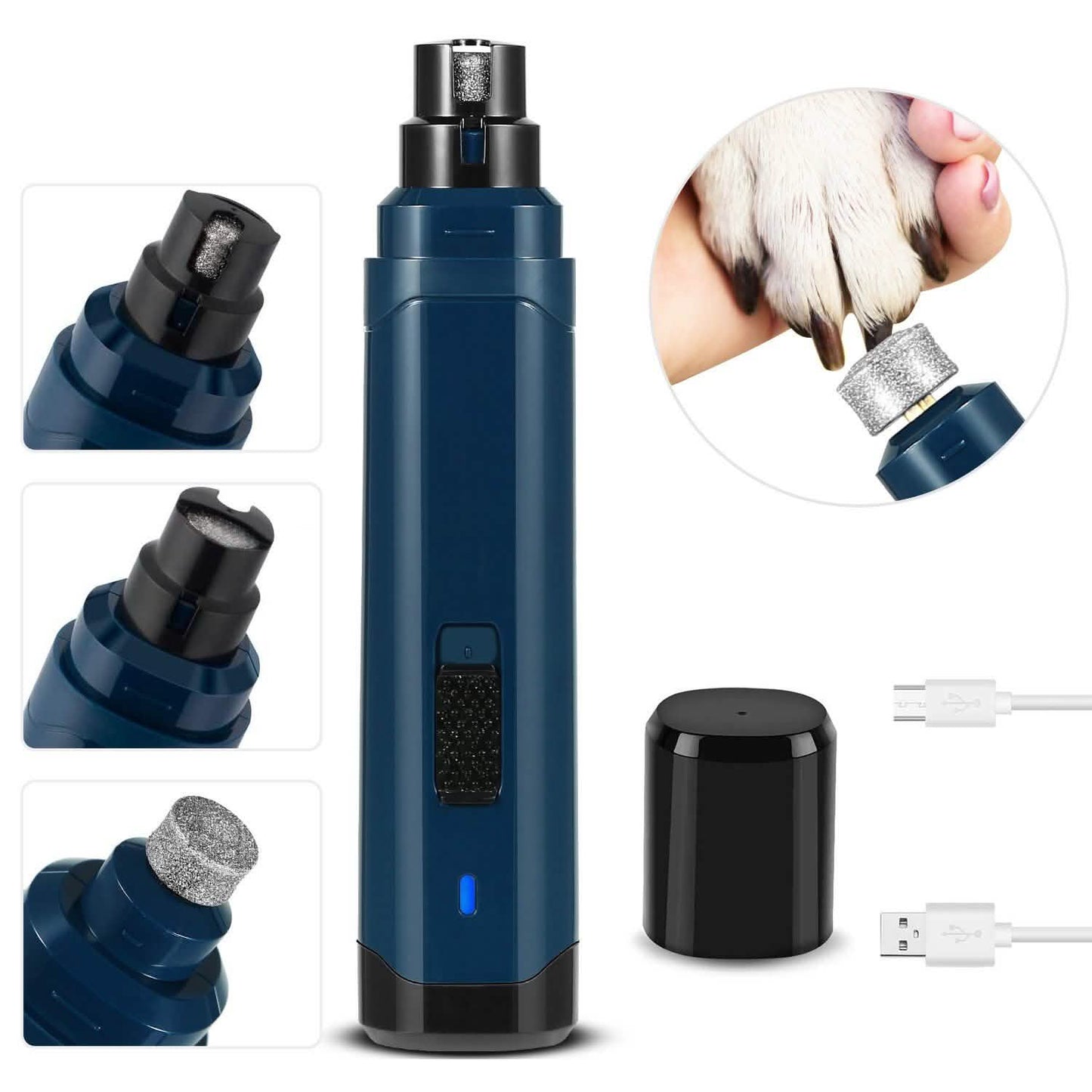 Dog Nail Grinder 2 Speeds Quiet USB Rechargeable Pet Supplies - Tophatter Daily Deals