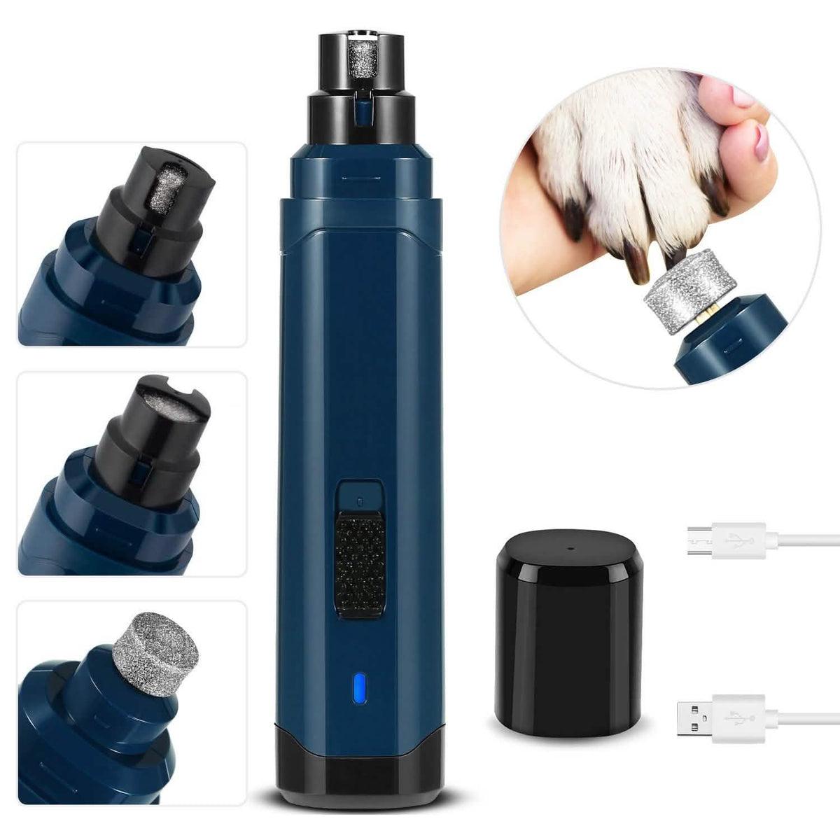 Dog Nail Grinder 2 Speeds Quiet USB Rechargeable Pet Supplies - Tophatter Daily Deals
