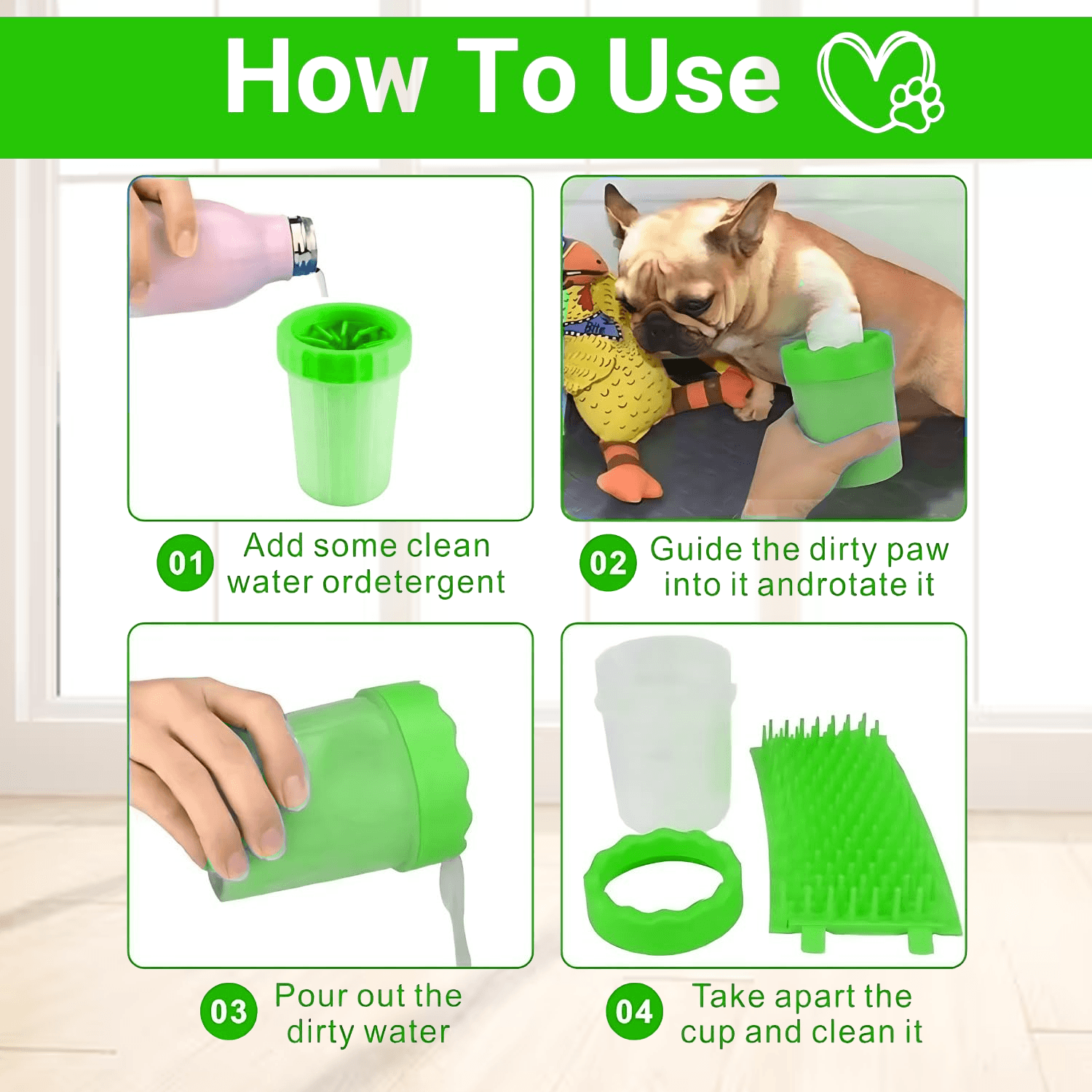 Dog Feet Cleaner - Portable Pet Foot Washer Cup Dog Cat Cleaner Paw Clean Brush Cup Quickly Wash Pet Products - Tophatter Daily Deals