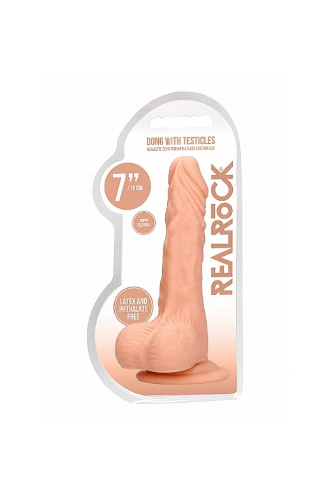 Shots Toys - RealRock Skin - Realistic Dildo with Balls - 7 Inch Sex Toy - Tophatter Daily Deals